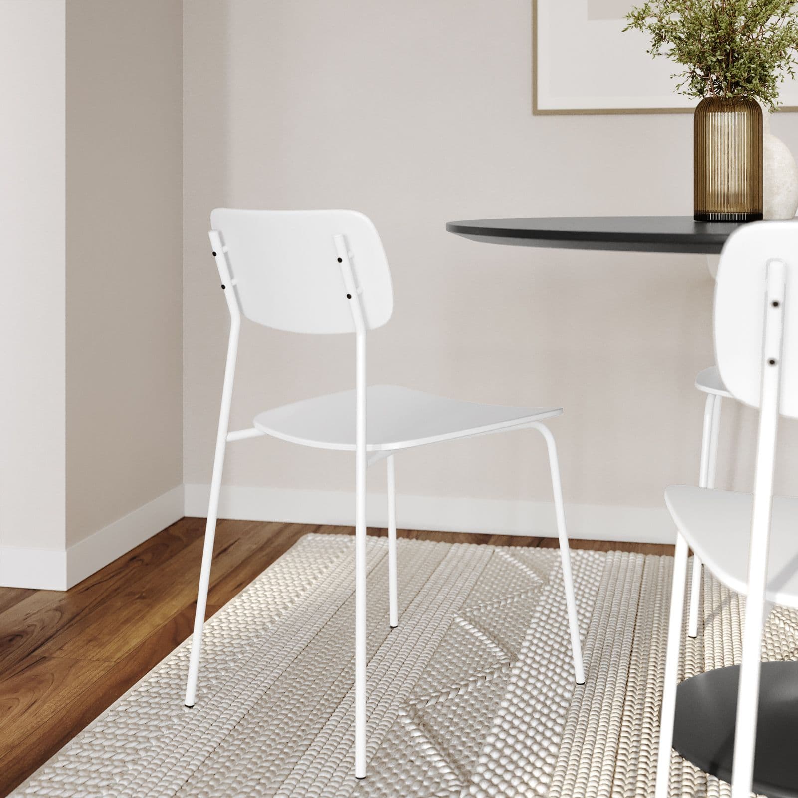 Set 4 sedie bianco con gambe in metallo - Mika