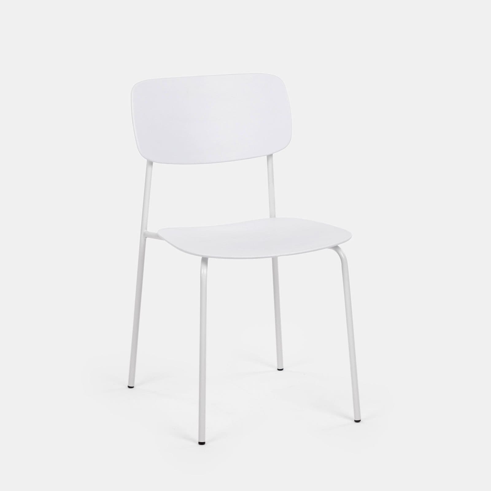 Set 4 sedie bianco con gambe in metallo - Mika