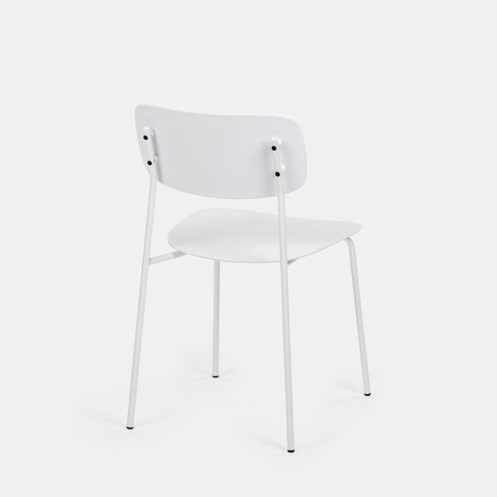 Set 4 sedie bianco con gambe in metallo - Mika