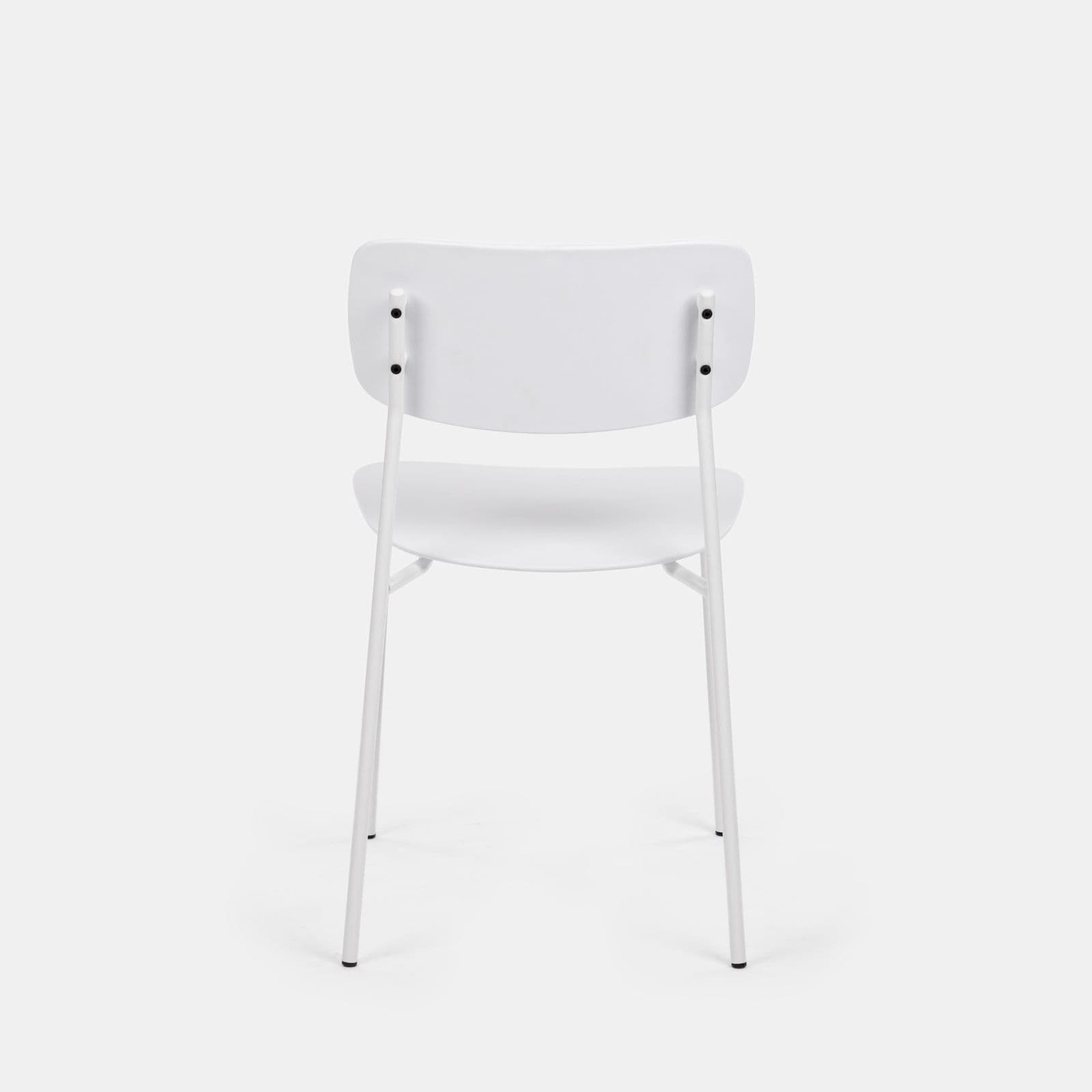 Set 4 sedie bianco con gambe in metallo - Mika