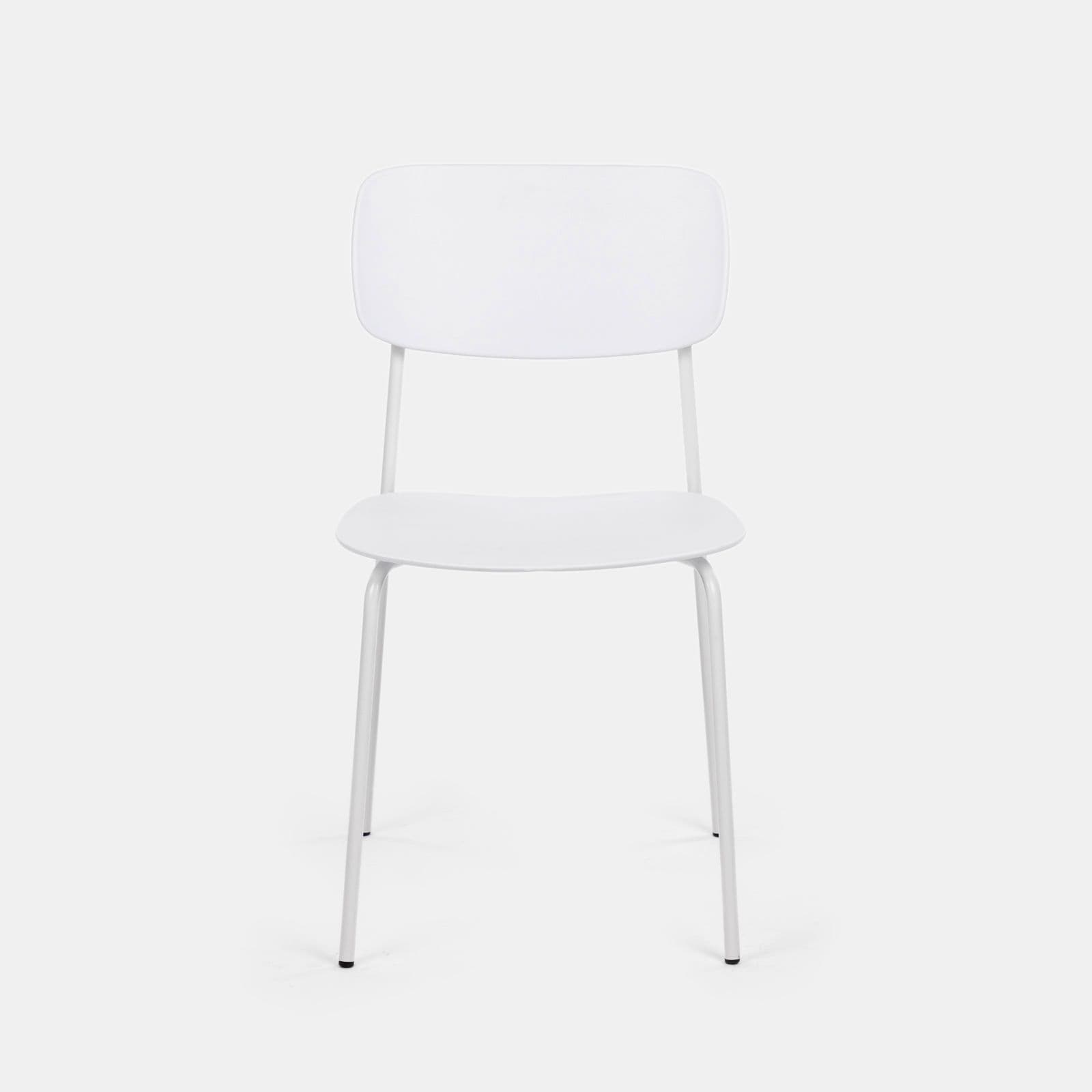 Set 4 sedie bianco con gambe in metallo - Mika