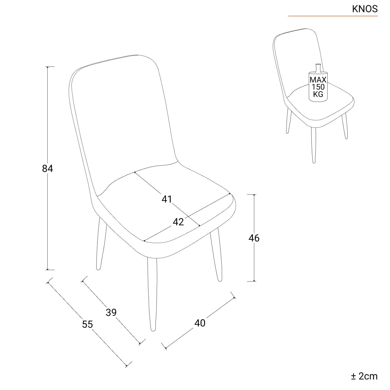 Set 4 sedie da interni imbottite in similpelle verde scuro - Knos