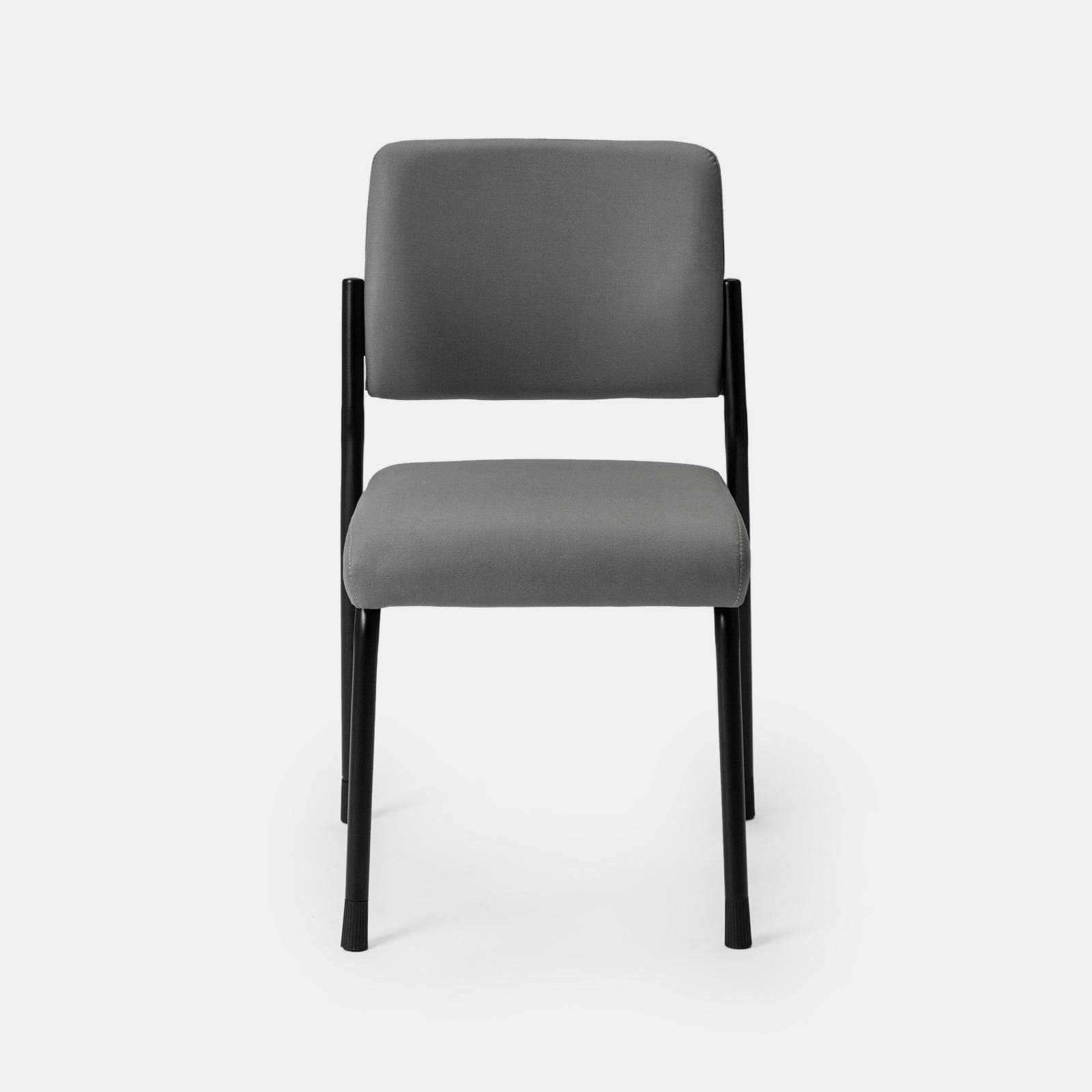 Set 4 sedie da ufficio imbottite in tessuto grigio e gambe in metallo nero - Gomez