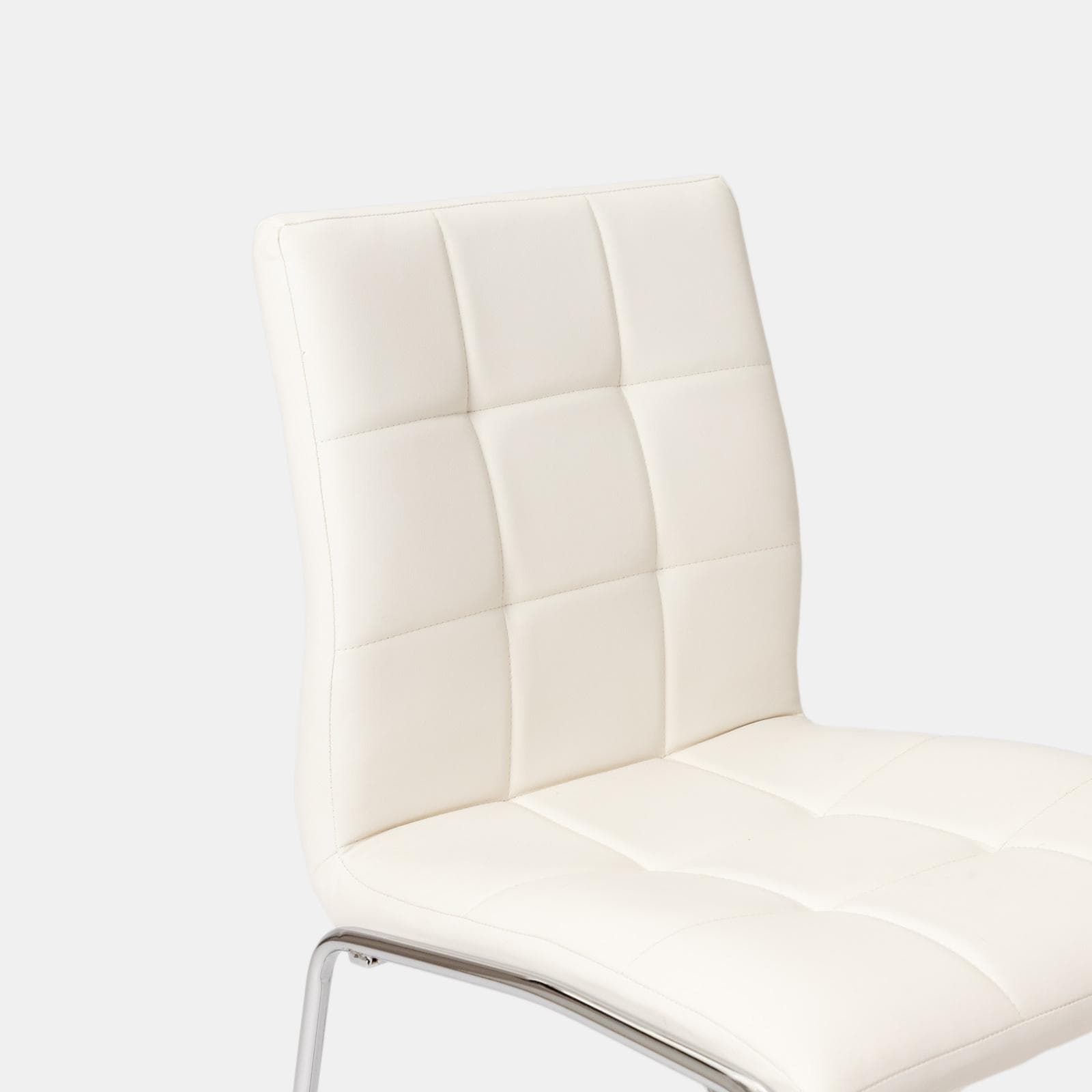 Set 4 sedie in similpelle bianco con gambe a slitta cromo - Dilez