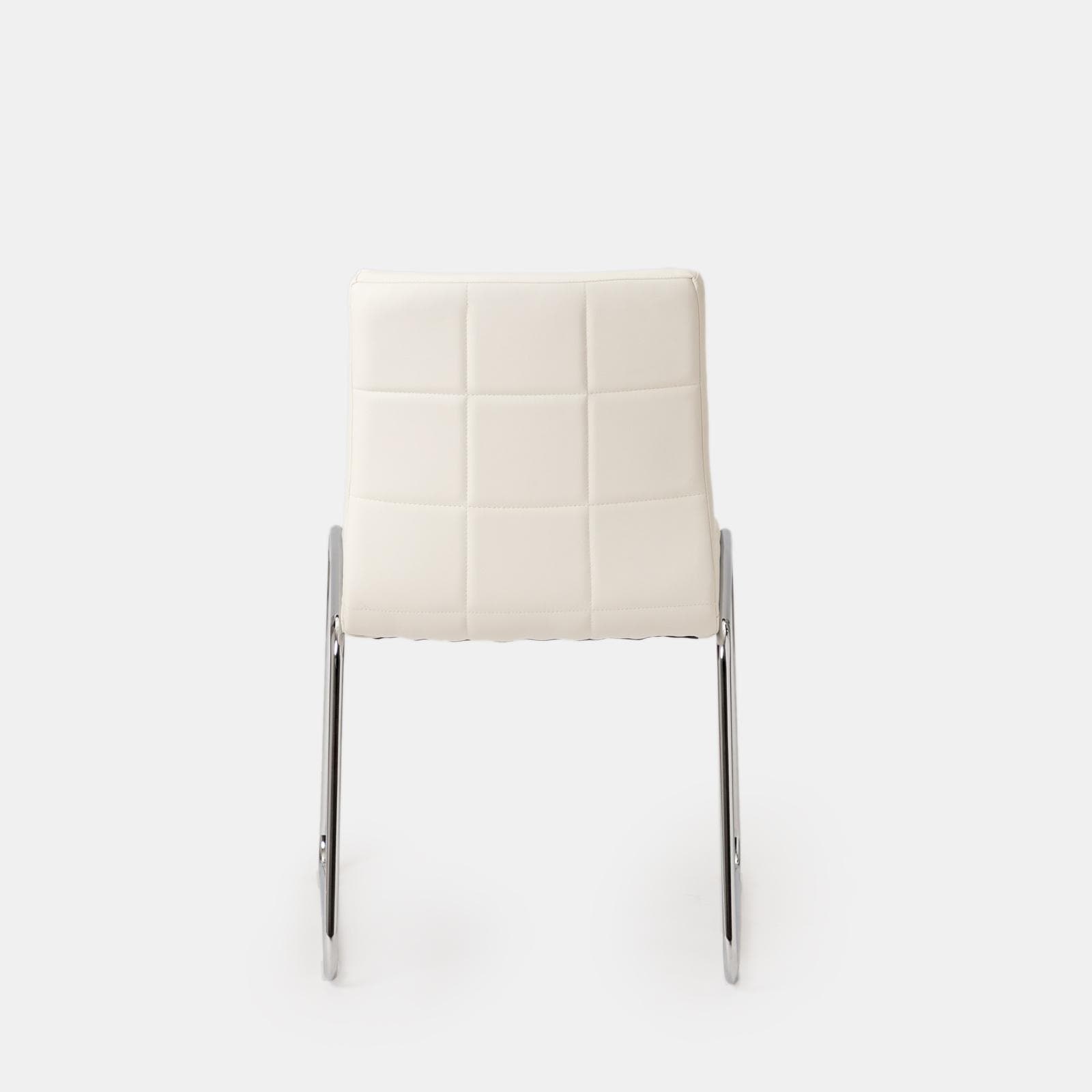 Set 4 sedie in similpelle bianco con gambe a slitta cromo - Dilez