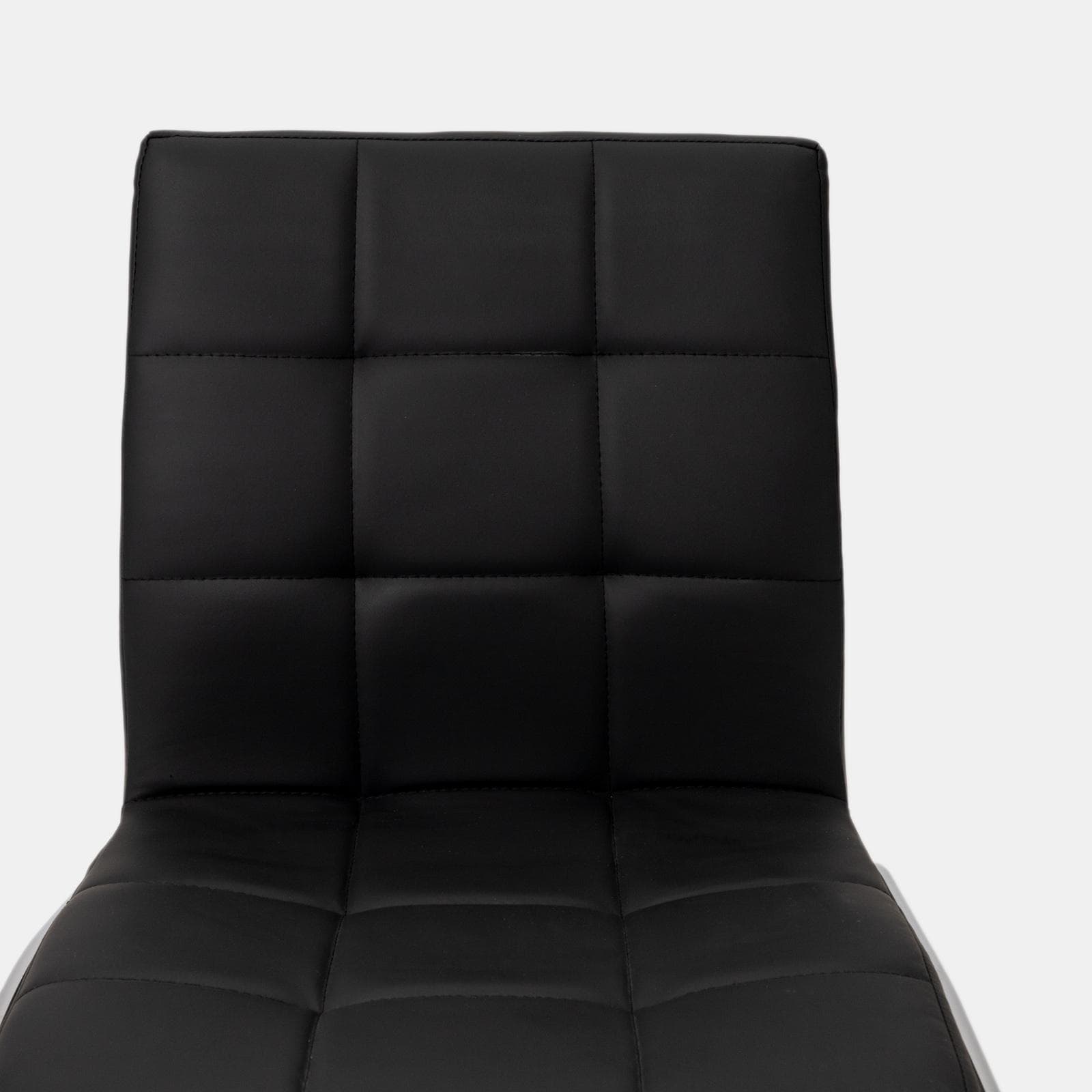 Set 4 sedie in similpelle nera con gambe a slitta cromo - Dilez
