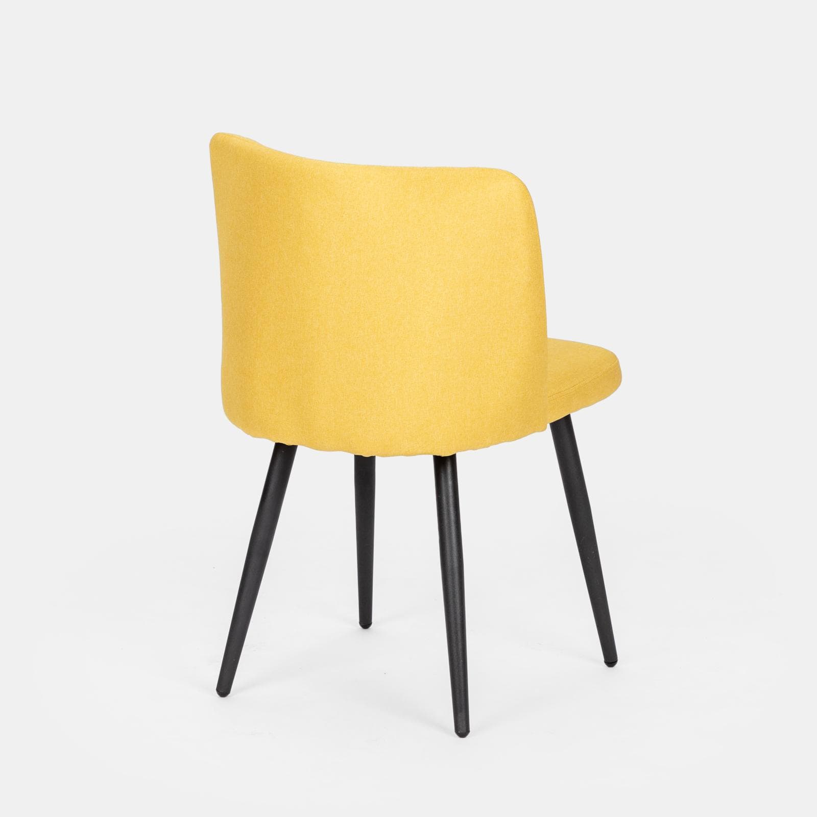 Set 4 sedie in tessuto giallo e gambe in metallo nero - Strand
