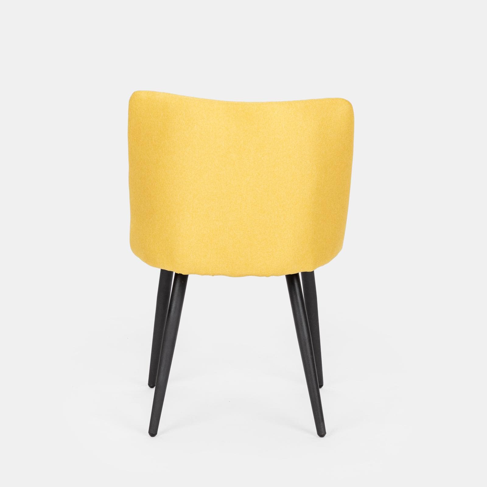 Set 4 sedie in tessuto giallo e gambe in metallo nero - Strand
