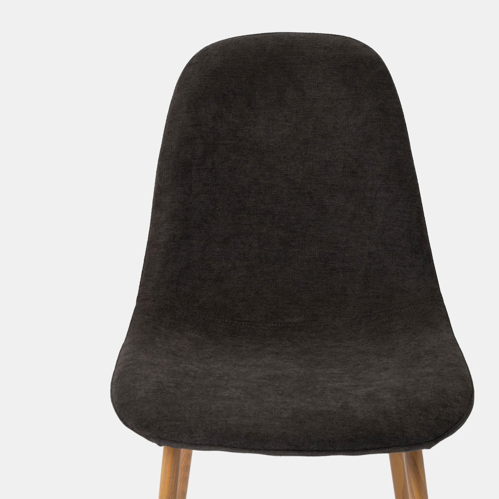 Set 4 sedie in tessuto nero con gambe effetto legno - Finesse