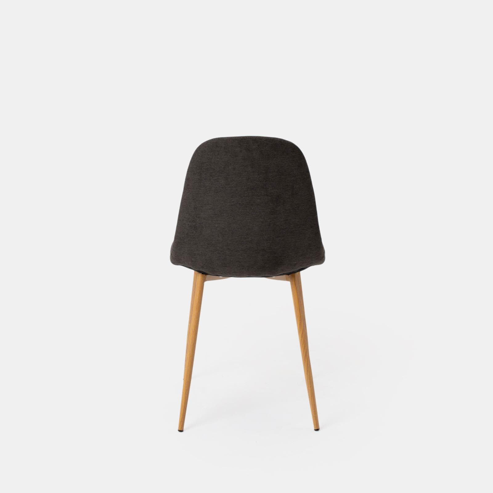 Set 4 sedie in tessuto nero con gambe effetto legno - Finesse