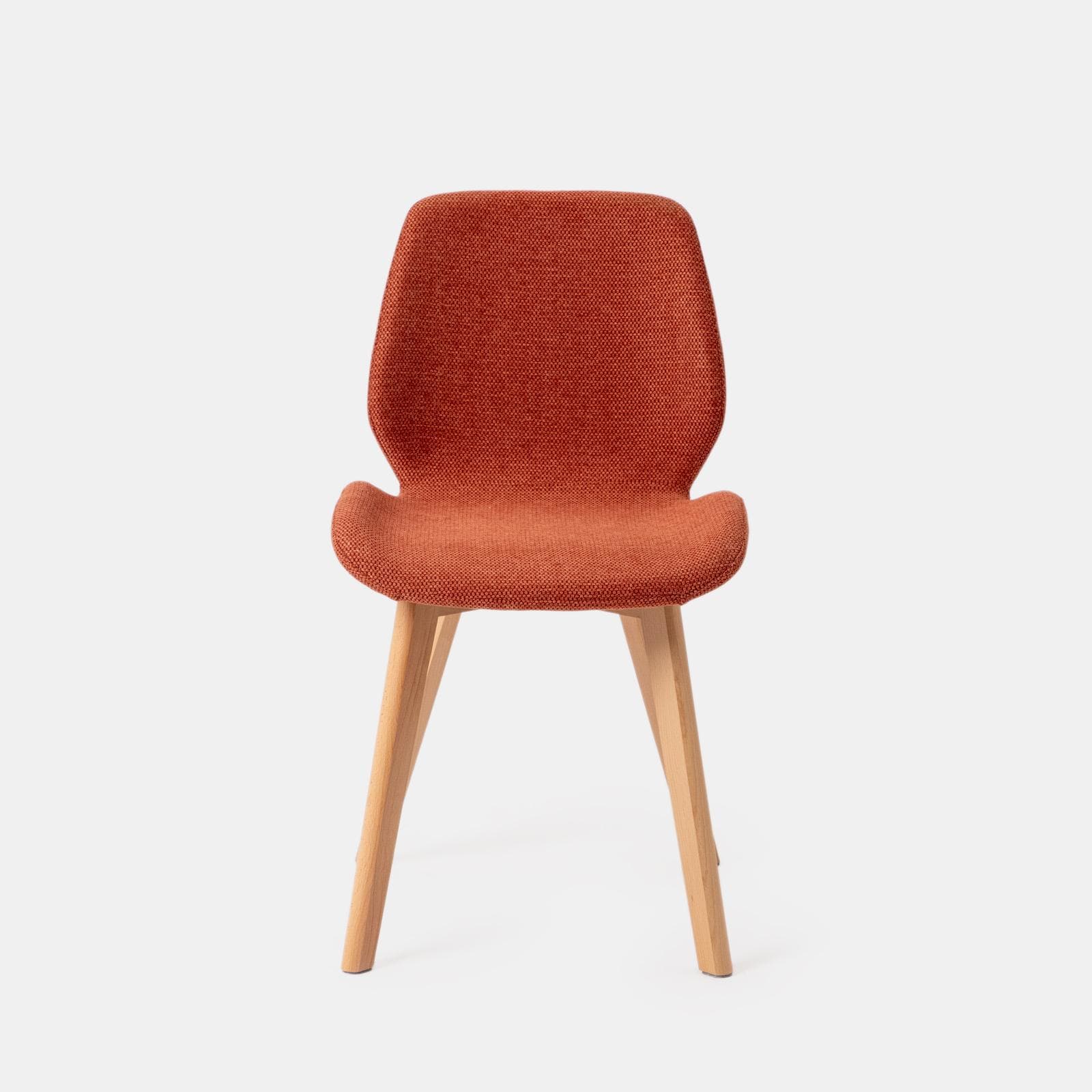 Set 4 sedie in tessuto terracotta con gambe in legno - Hattie