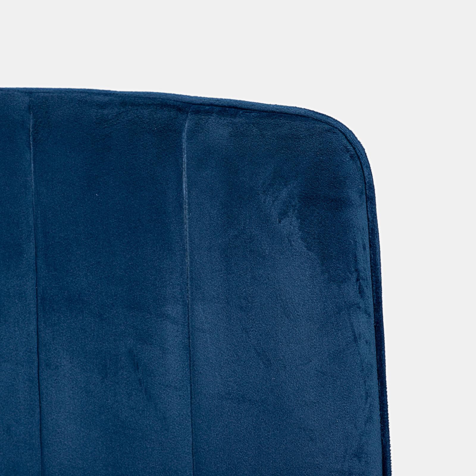 Set 4 sedie in velluto blu notte con gambe nere - Nihal