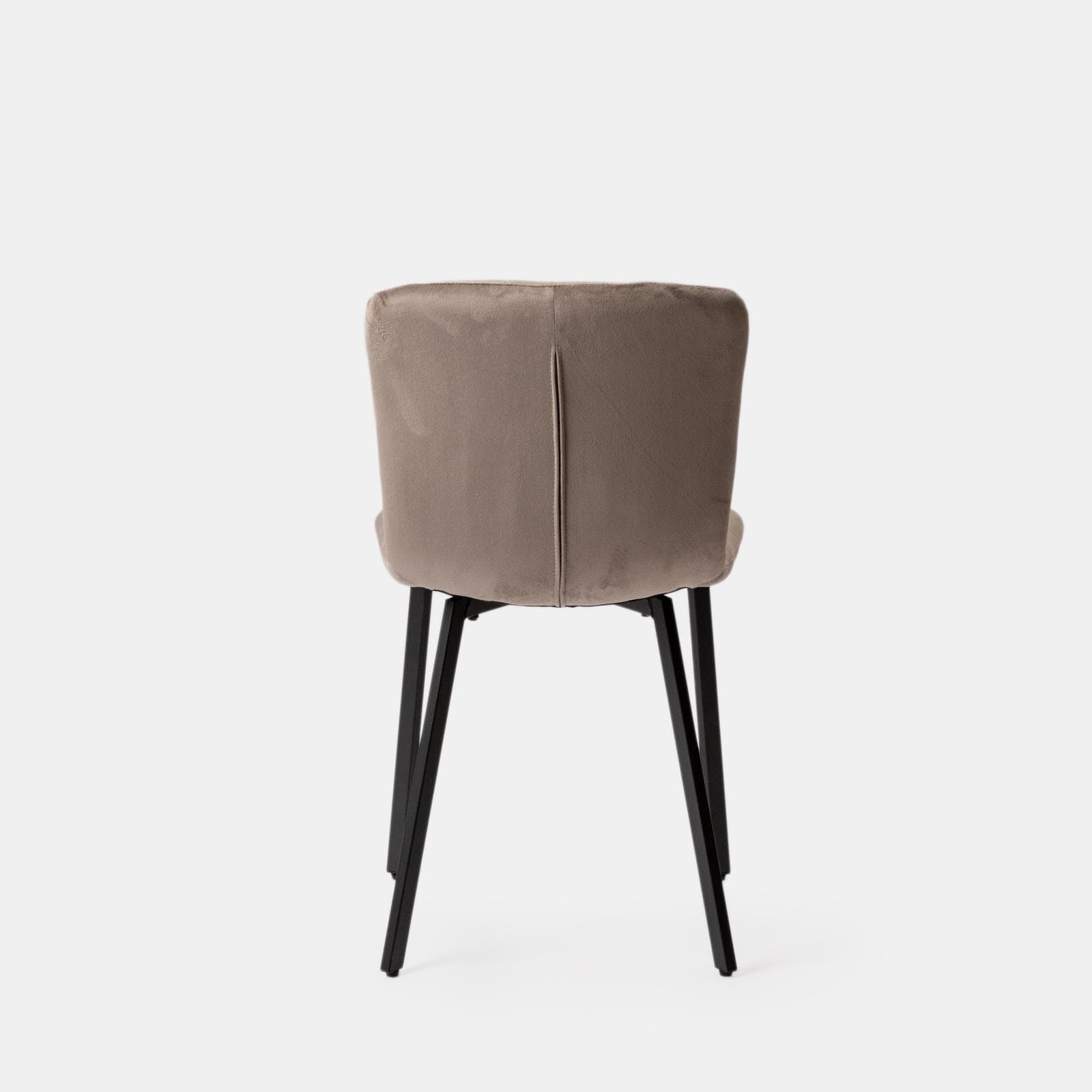 Set 4 sedie in velluto tortora con gambe in metallo nero - Mick