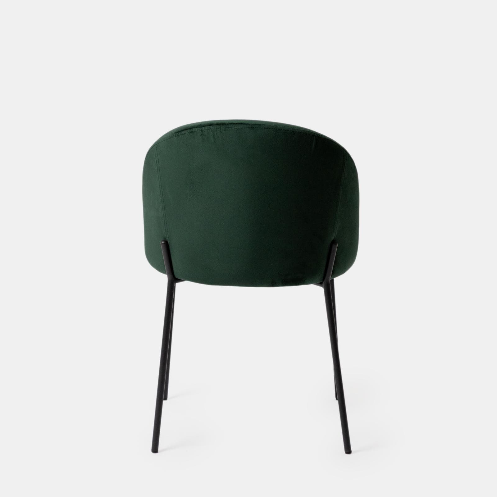Set 4 sedie in velluto verde scuro con gambe in metallo nero - Vesta