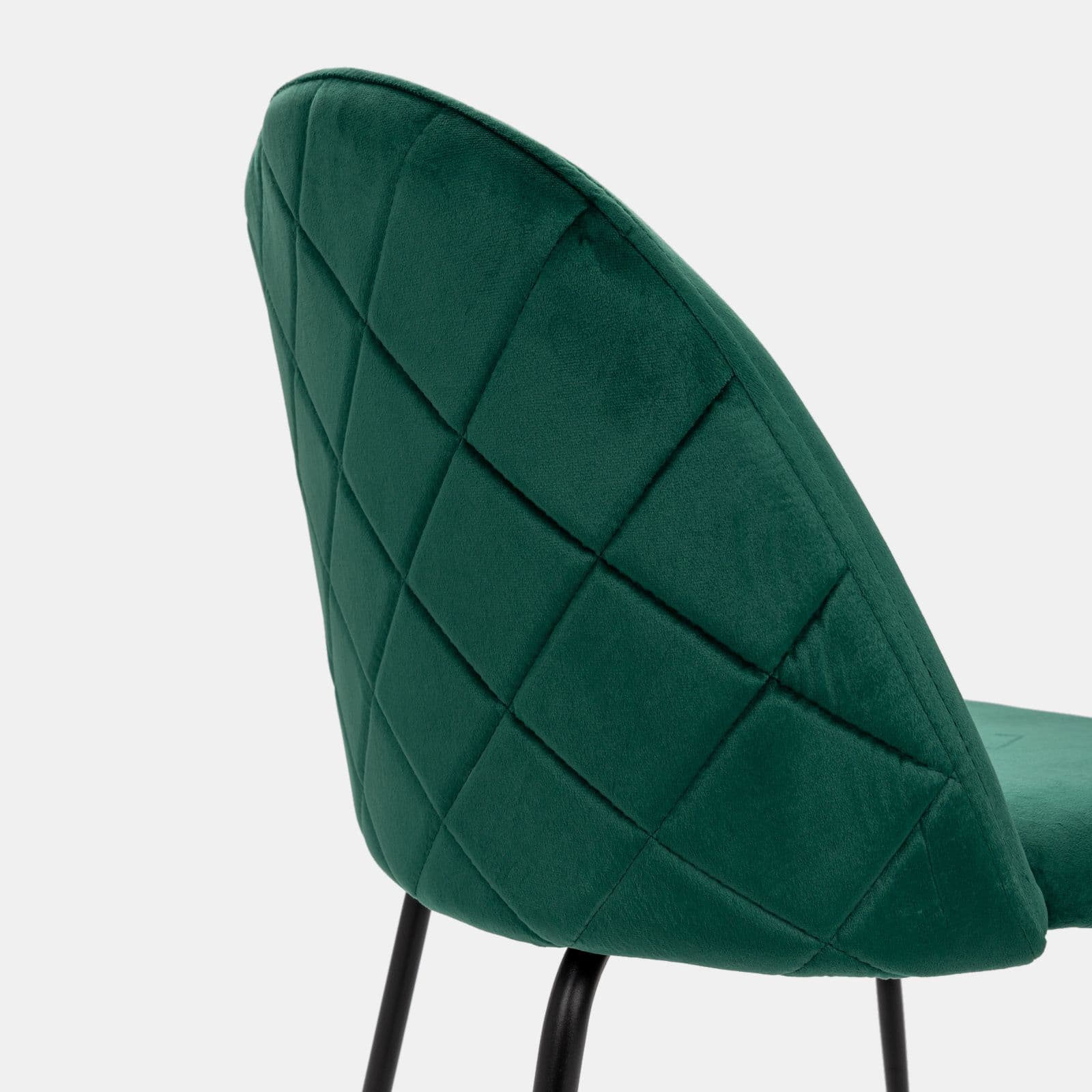 Set 4 sedie in velluto verde scuro con gambe nere - Estrada