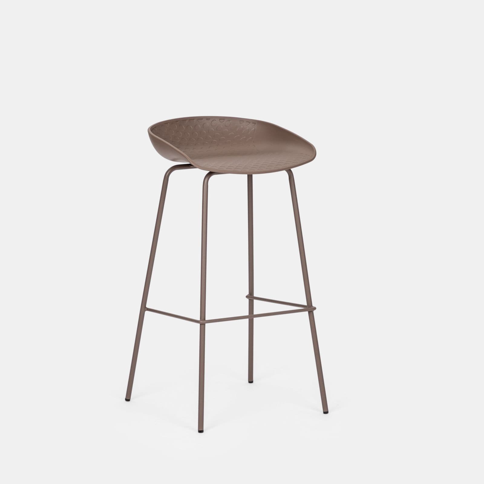 Set 4 sgabelli con seduta e gambe tortora - Blinder