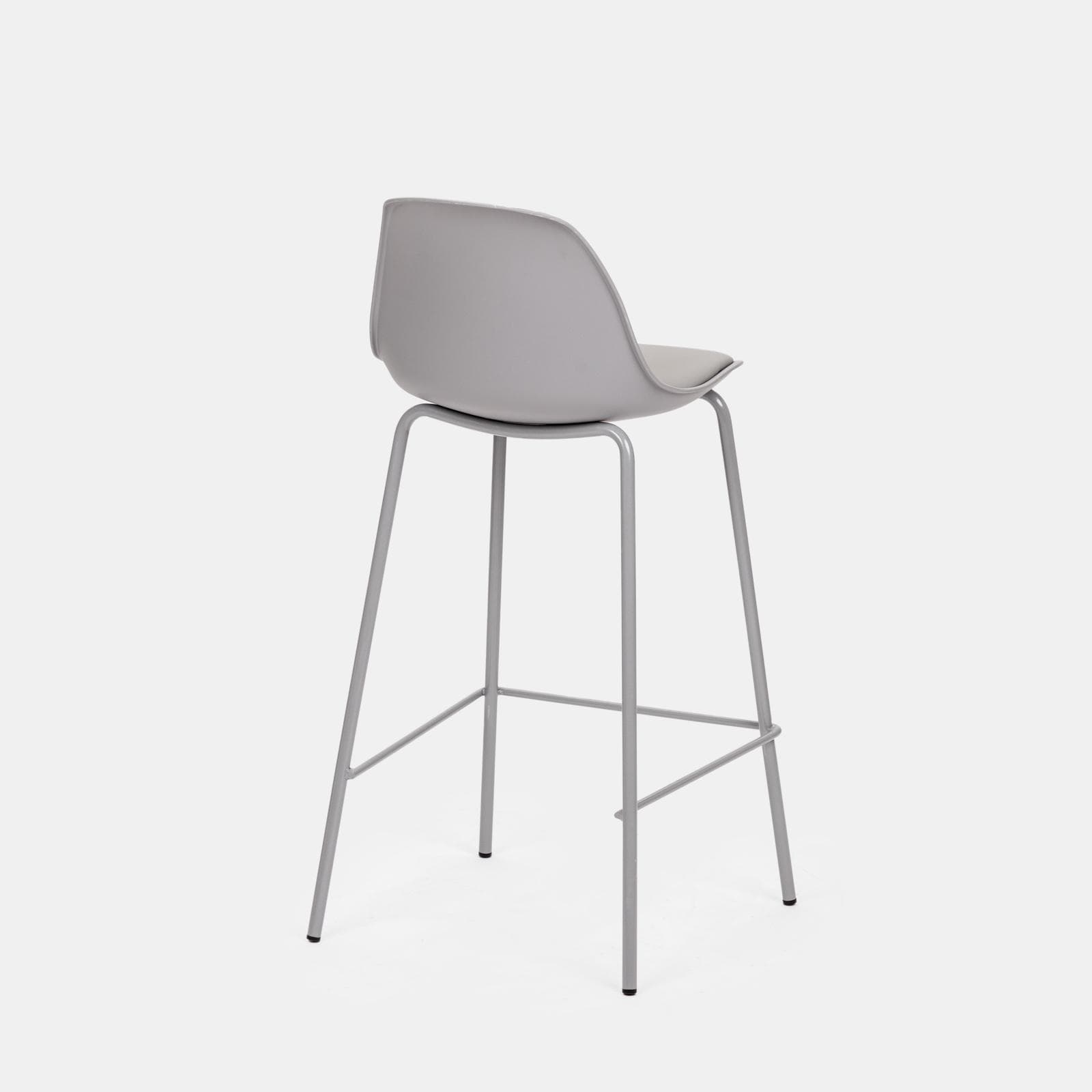 Set 4 sgabelli grigio con cuscino in similpelle - Akito