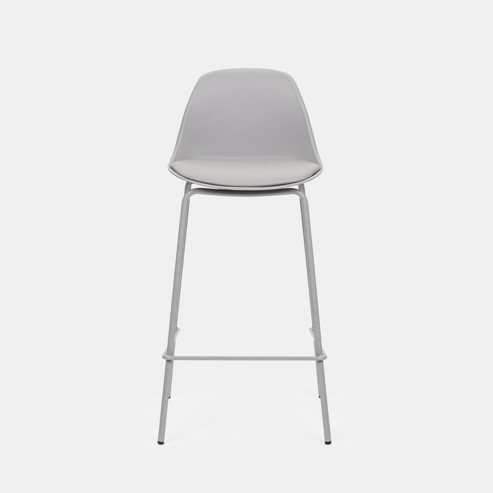 Set 4 sgabelli grigio con cuscino in similpelle - Akito
