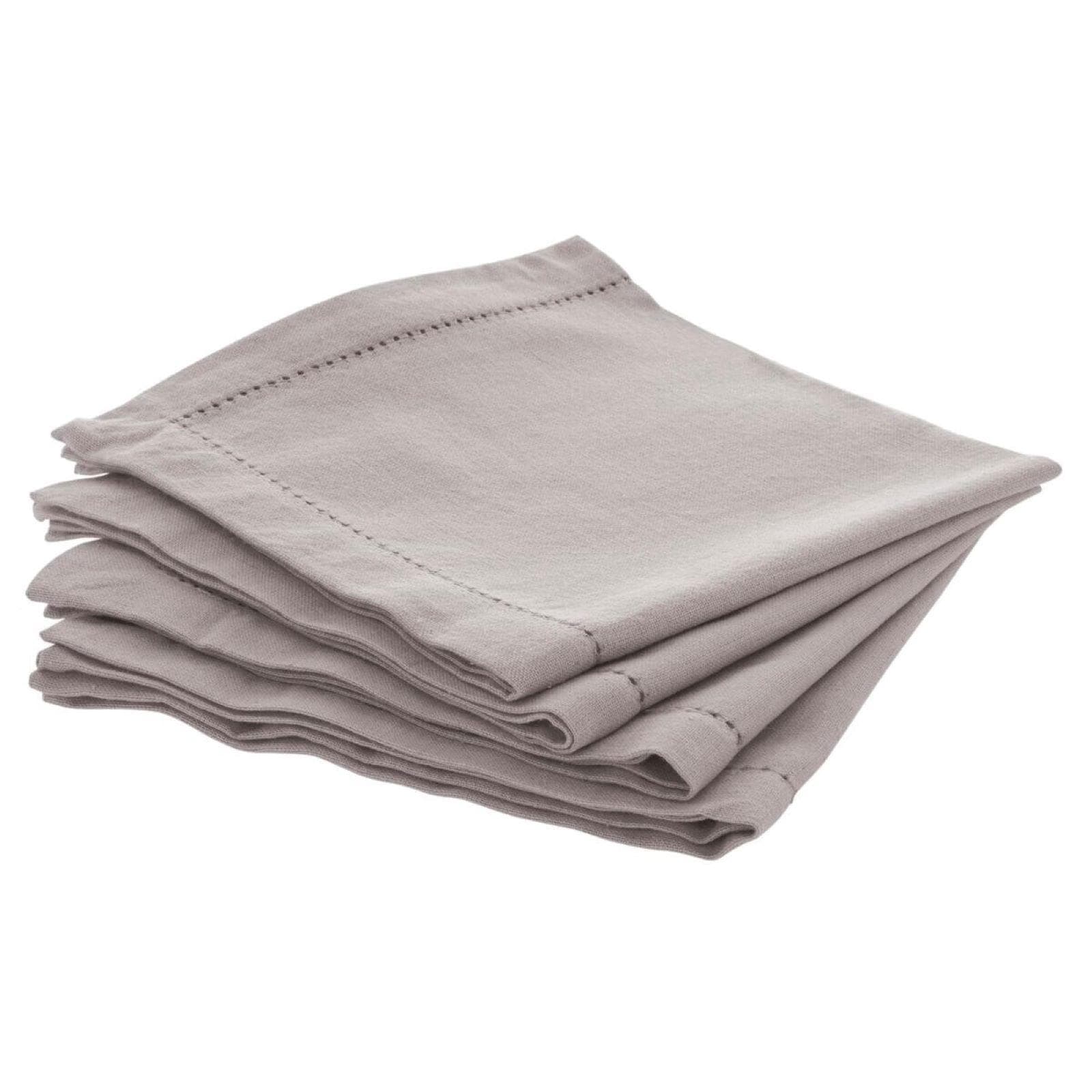 Set 4 tovaglioli in cotone grigio chiaro - Erynda
