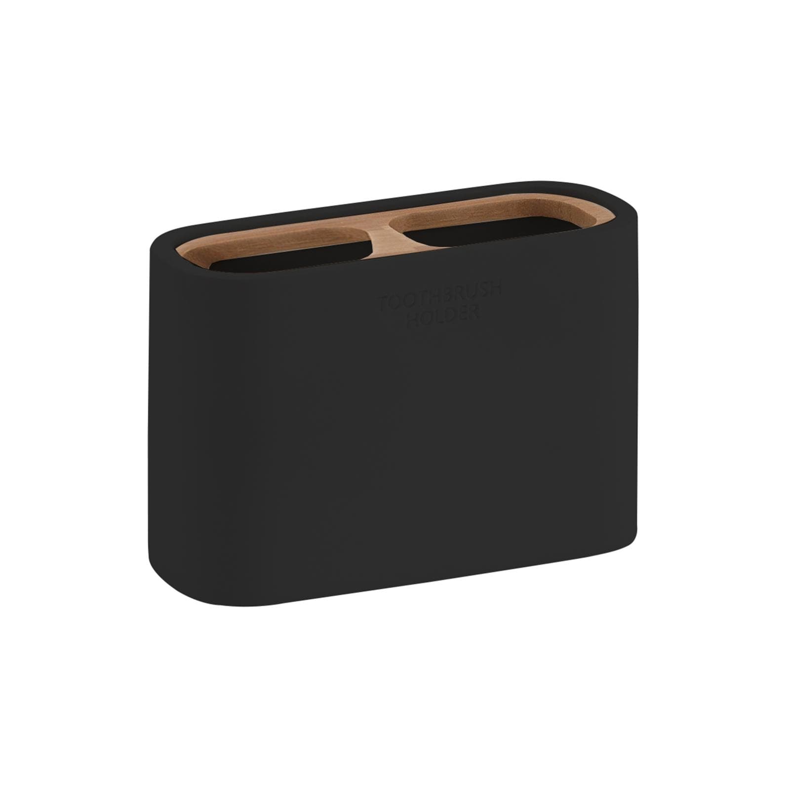 Set 5 accessori d'appoggio nero e bambù naturale - Ninfea di Gedy