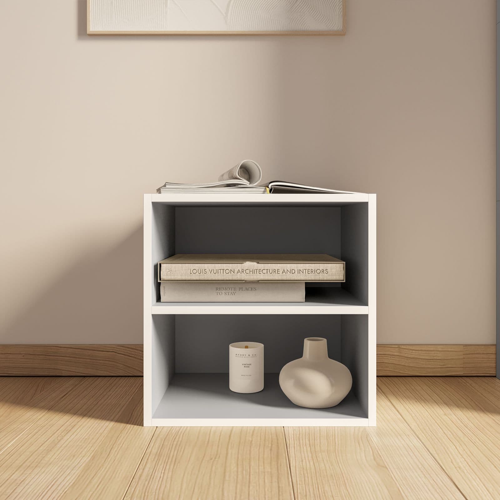 Set 6 cubi modulari grigio chiaro con ante e ripiani - Puzzle
