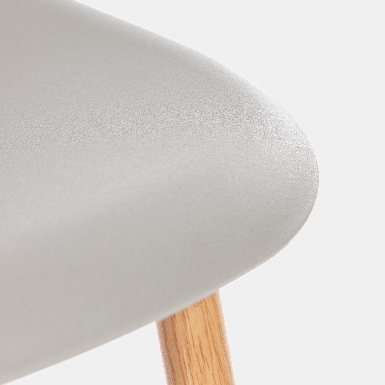 Set 6 sedie in polipropilene grigio con gambe effetto legno - Kaily