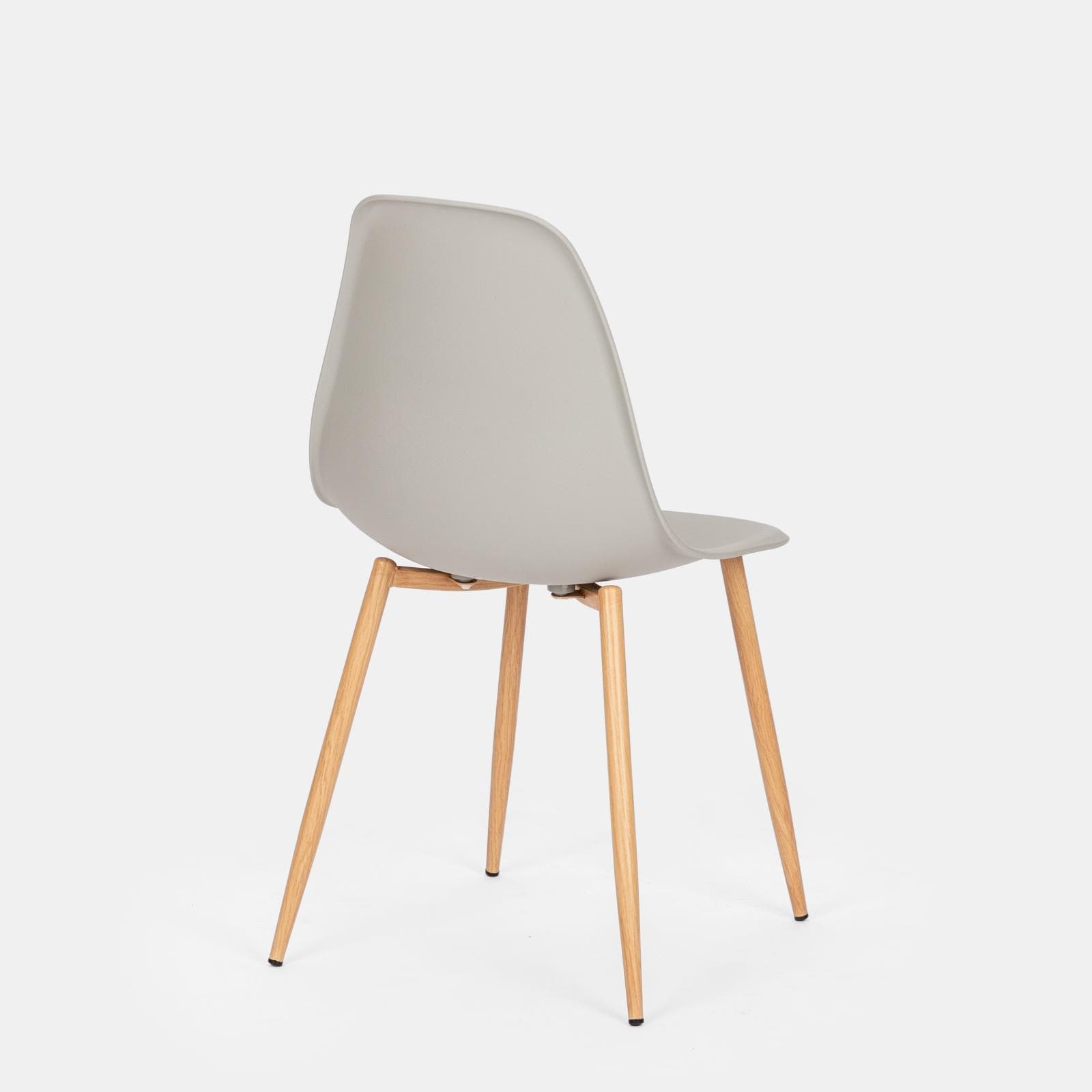 Set 6 sedie in polipropilene grigio con gambe effetto legno - Kaily