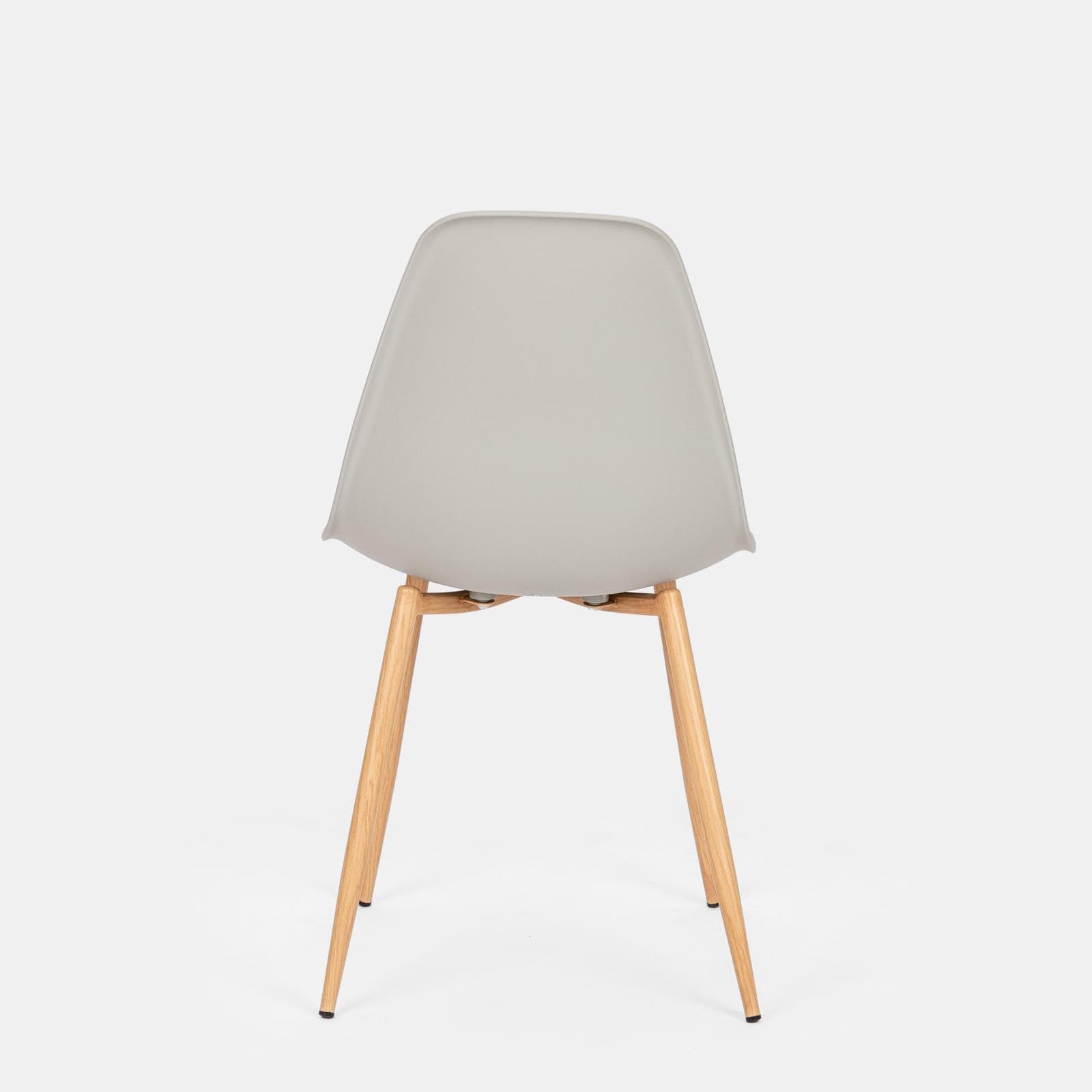 Set 6 sedie in polipropilene grigio con gambe effetto legno - Kaily