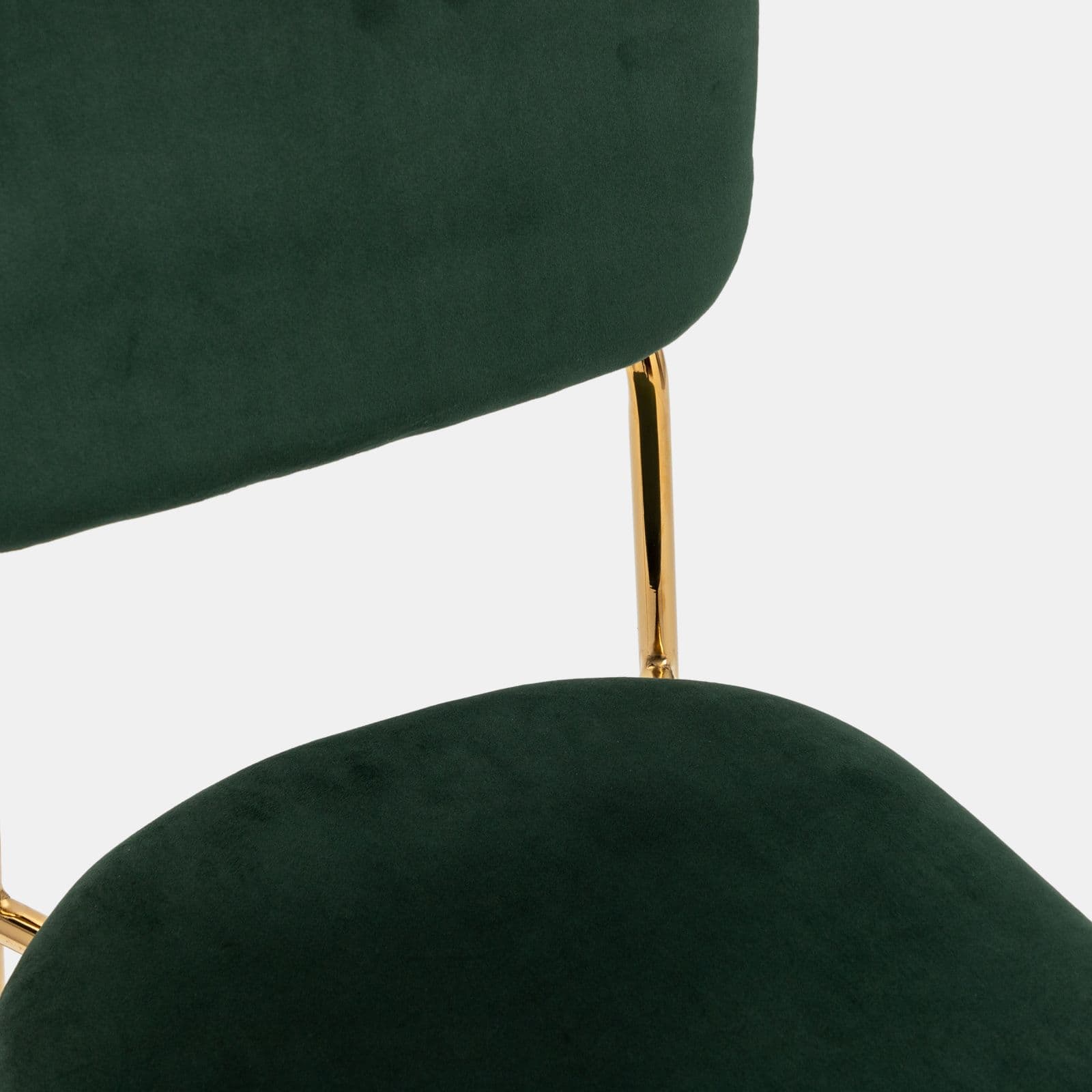 Set 6 sedie in velluto verde bosco con gambe in metallo oro - Perry