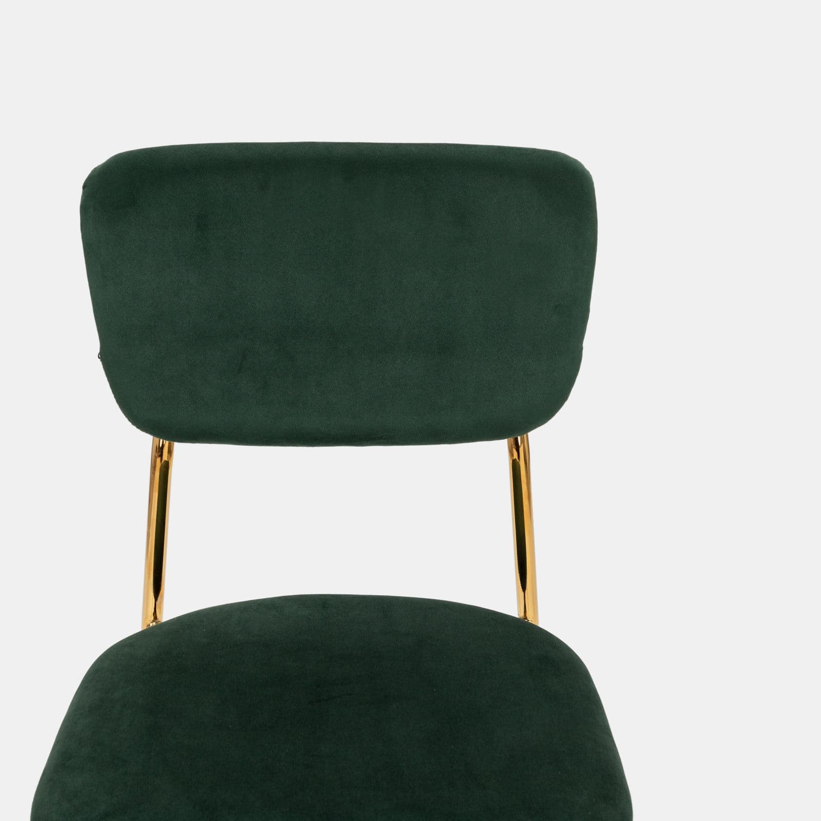 Set 6 sedie in velluto verde bosco con gambe in metallo oro - Perry