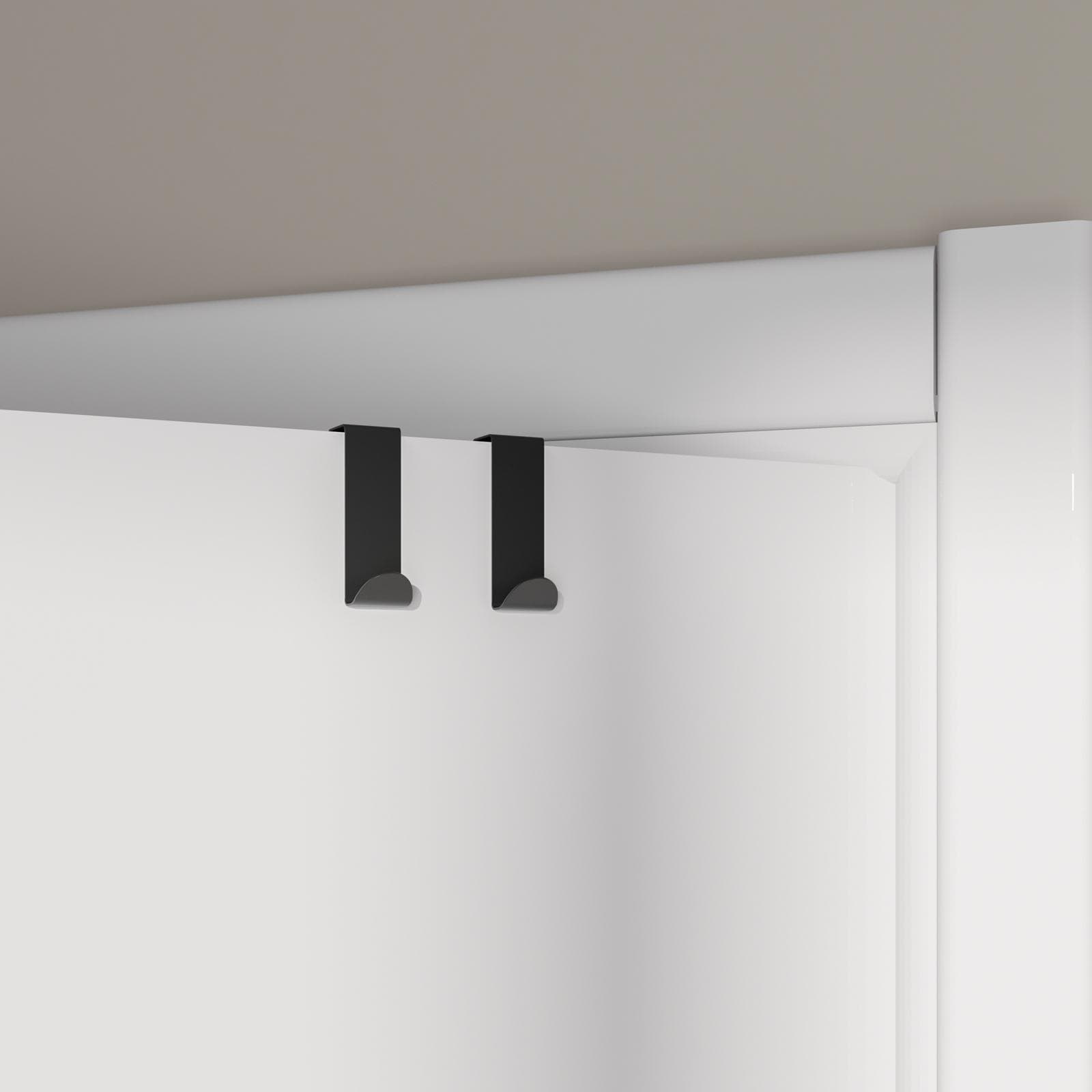 Set 2 appendini per porta o termoarredi in acciaio inox nero opaco - Arthur