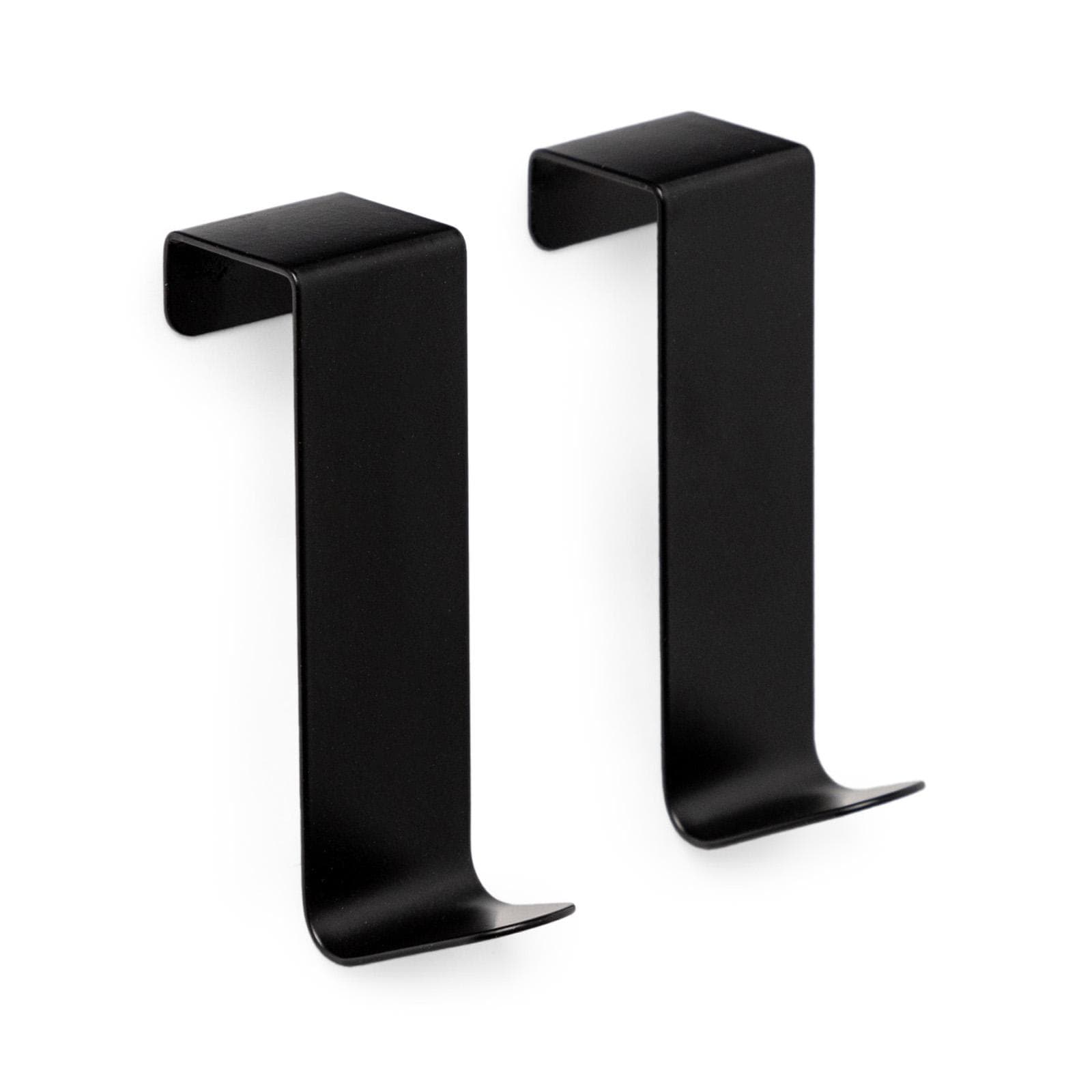 Set 2 appendini per porta o termoarredi in acciaio inox nero opaco - Arthur