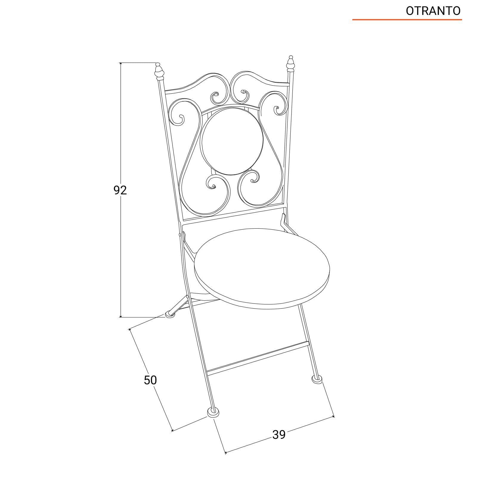 Set bistrot con 2 sedie e tavolo rotondo 60 cm decorazione maiolica toni freddi - Otranto