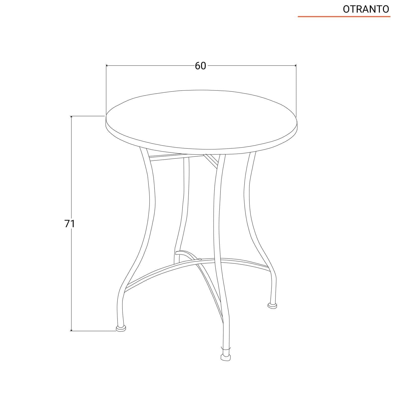 Set bistrot con 2 sedie e tavolo rotondo 60 cm decorazione maiolica toni freddi - Otranto