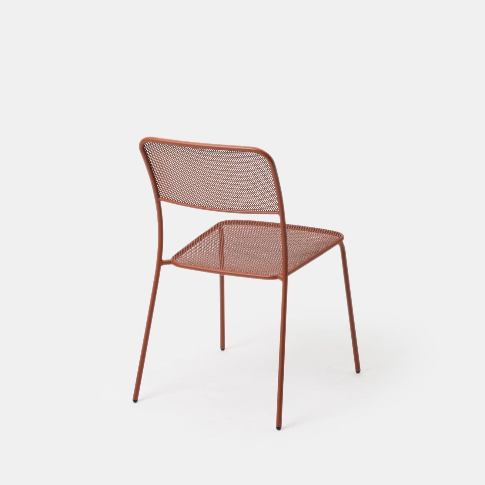 Set bistrot con tavolo 70x70 cm e 2 sedie in acciaio terracotta - Faber