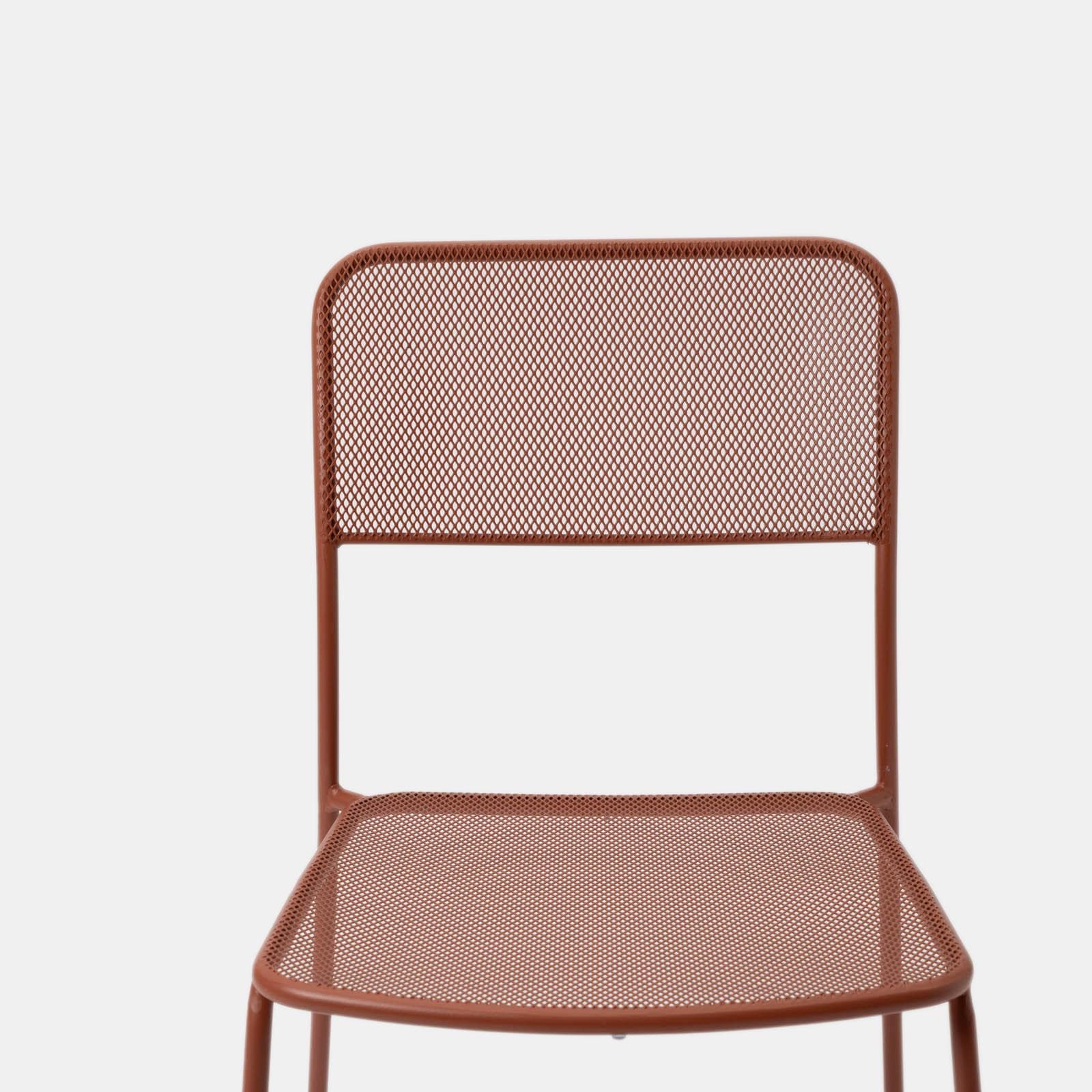Set bistrot con tavolo 70x70 cm e 2 sedie in acciaio terracotta - Faber