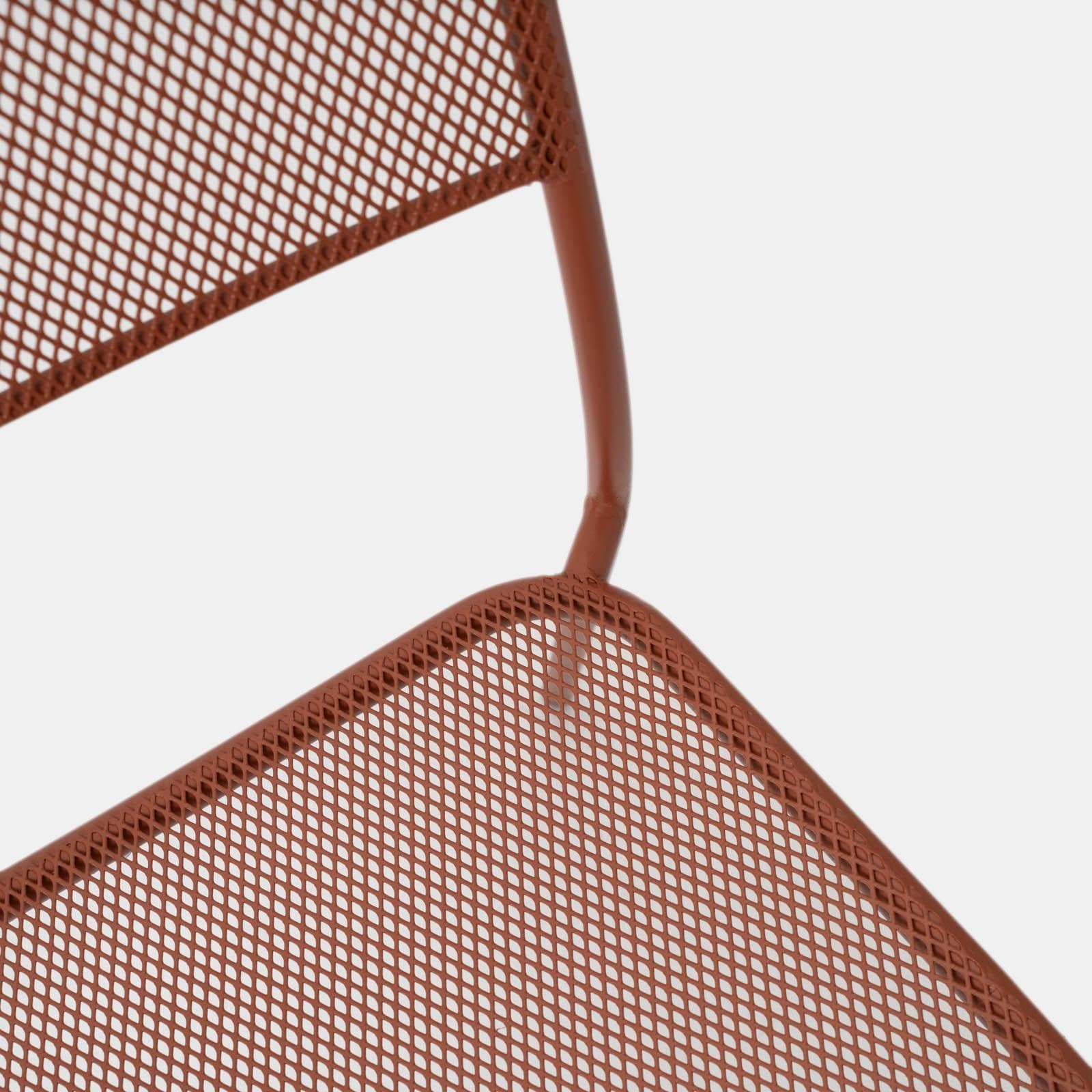 Set bistrot con tavolo 70x70 cm e 2 sedie in acciaio terracotta - Faber