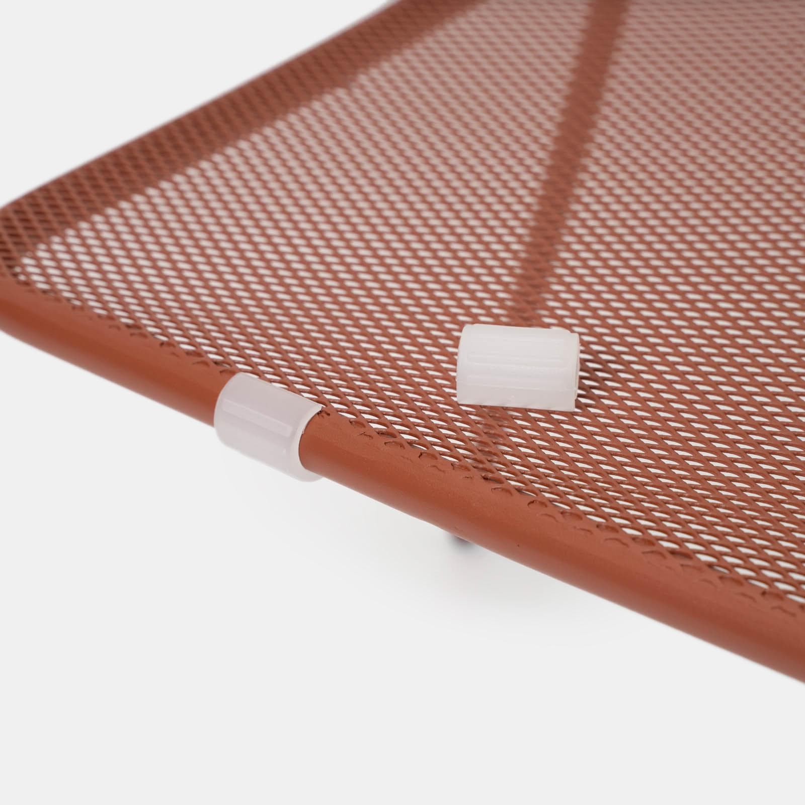 Set bistrot con tavolo 70x70 cm e 2 sedie in acciaio terracotta - Faber