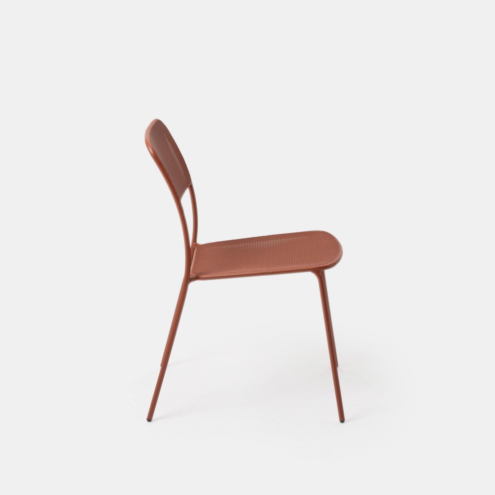 Set bistrot con tavolo 70x70 cm e 2 sedie in acciaio terracotta - Faber