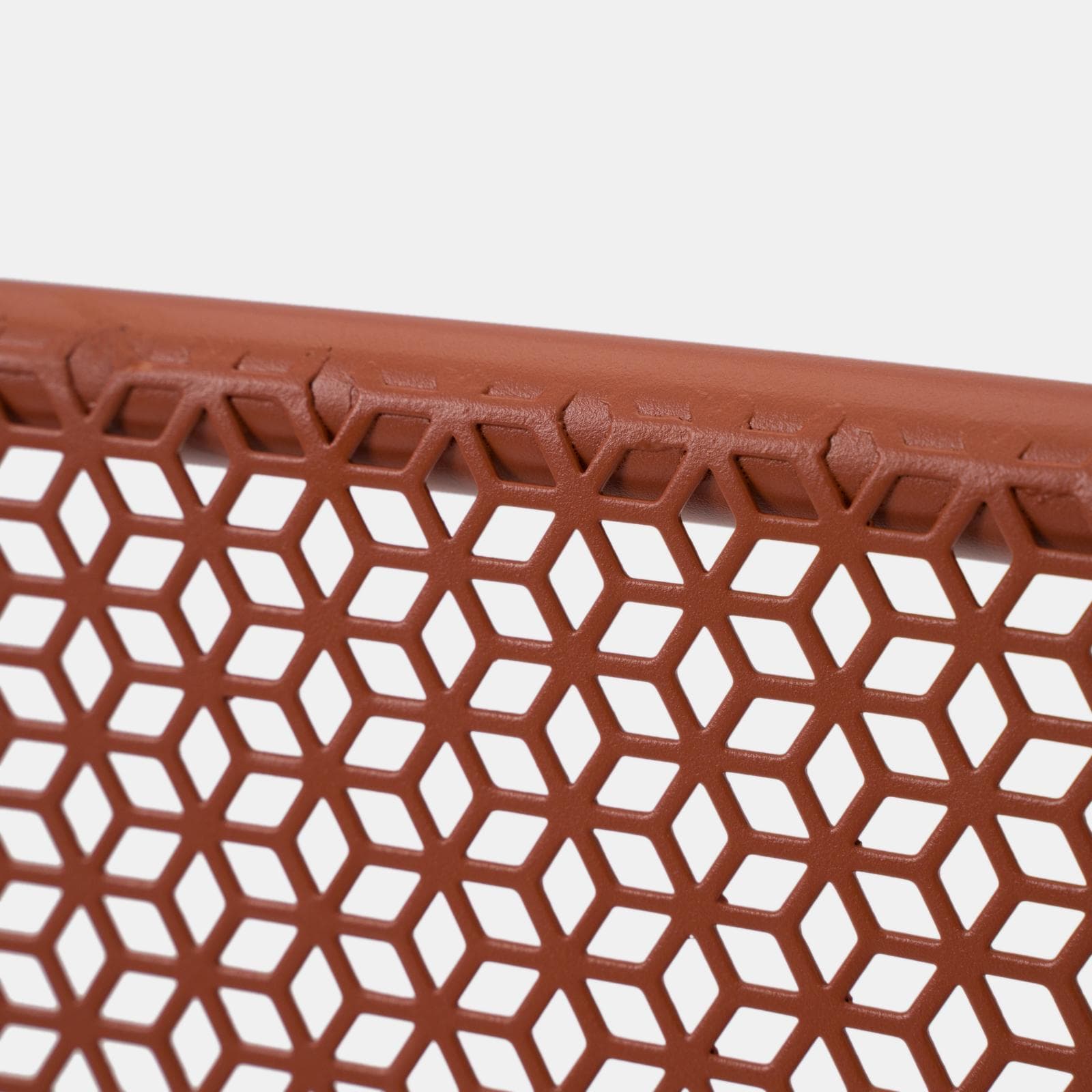 Set bistrot con tavolo 70x70 cm e 2 sedie pieghevoli in acciaio terracotta - Faber