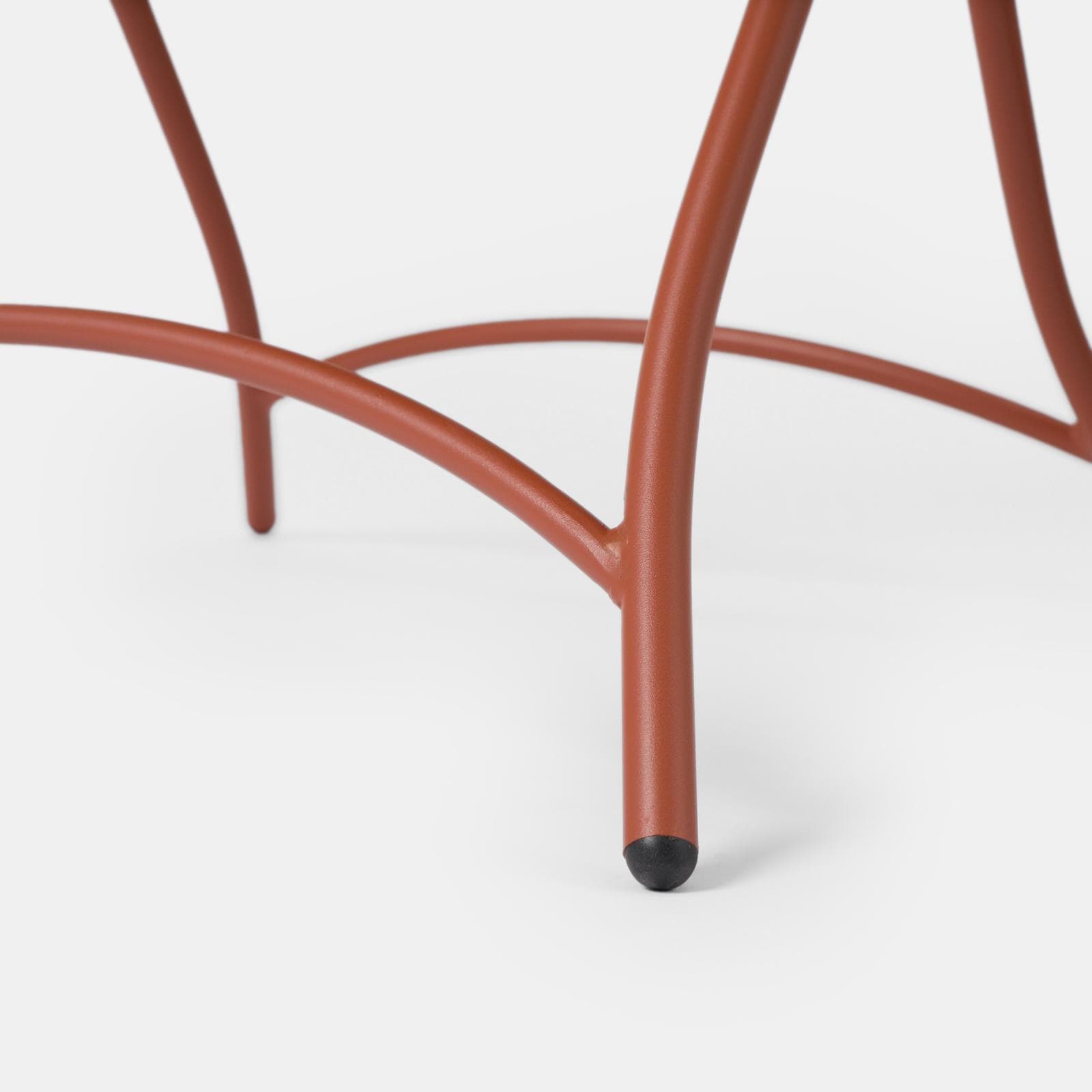 Set bistrot con tavolo pieghevole 60x60 cm e 2 sedie con braccioli in acciaio terracotta - Faber