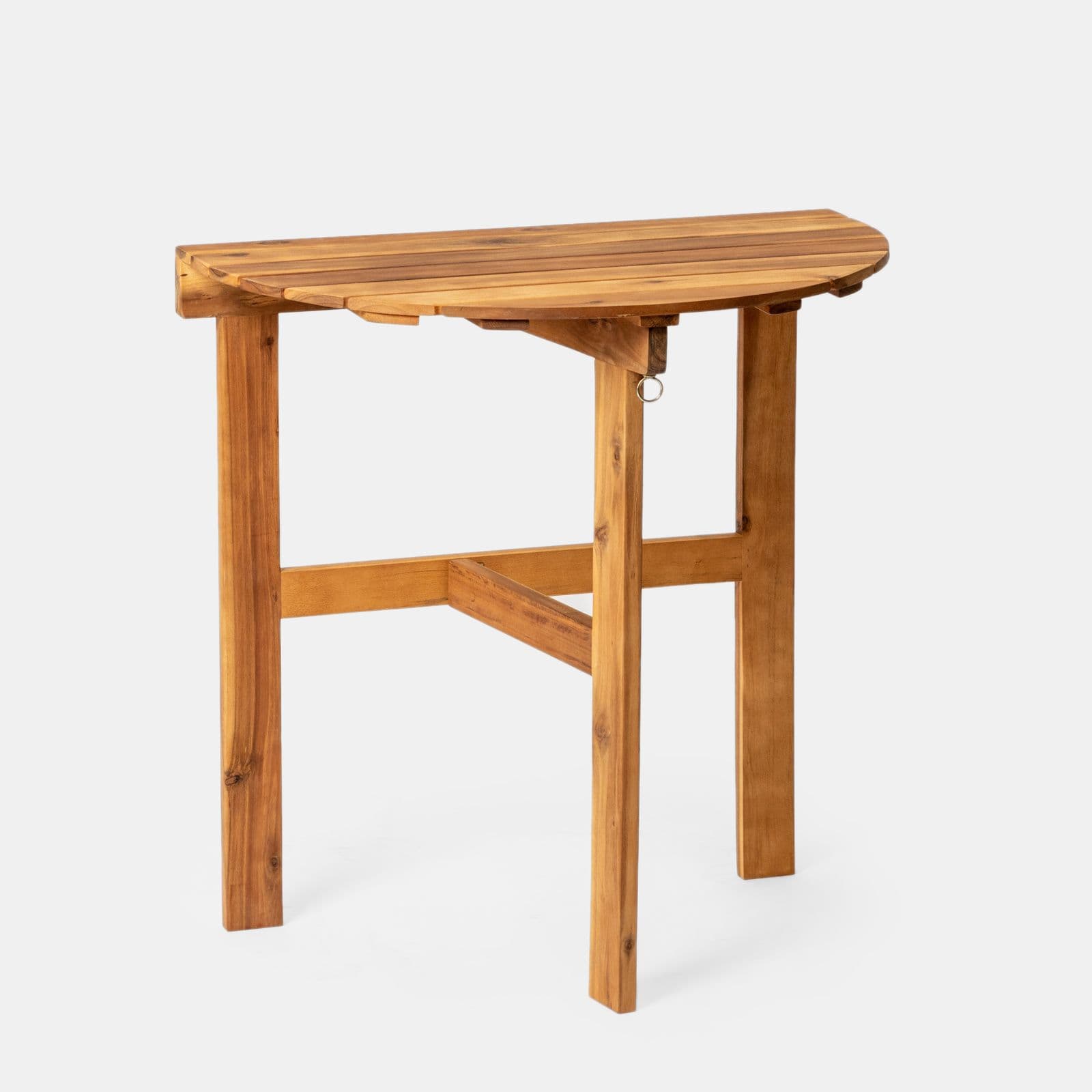 Set bistrot salvaspazio con tavolo pieghevole e 2 sedie pieghevoli in legno massello di acacia - Nauru