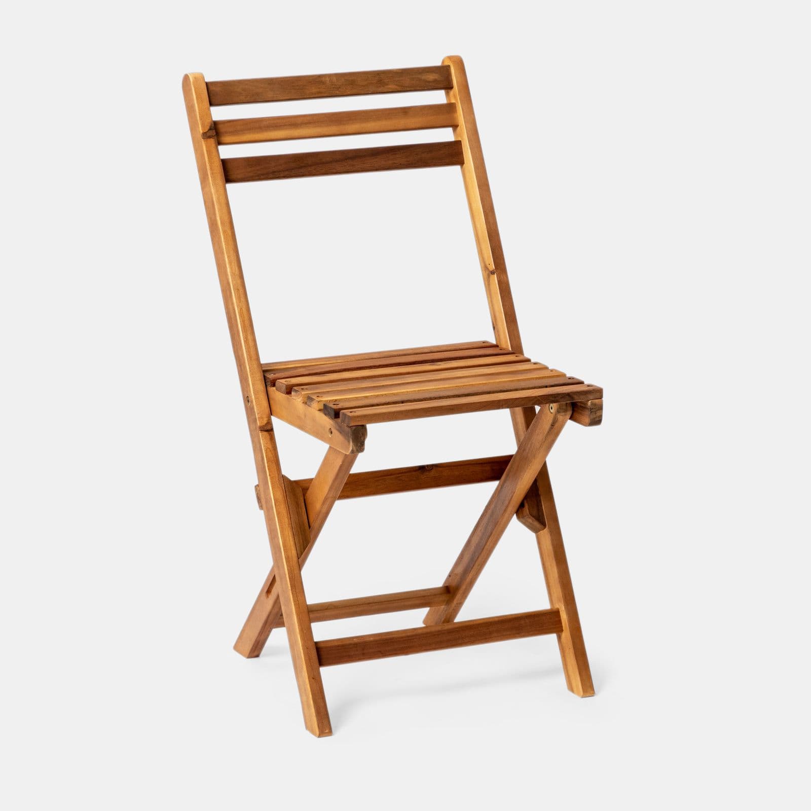 Set bistrot salvaspazio con tavolo pieghevole e 2 sedie pieghevoli in legno massello di acacia - Nauru