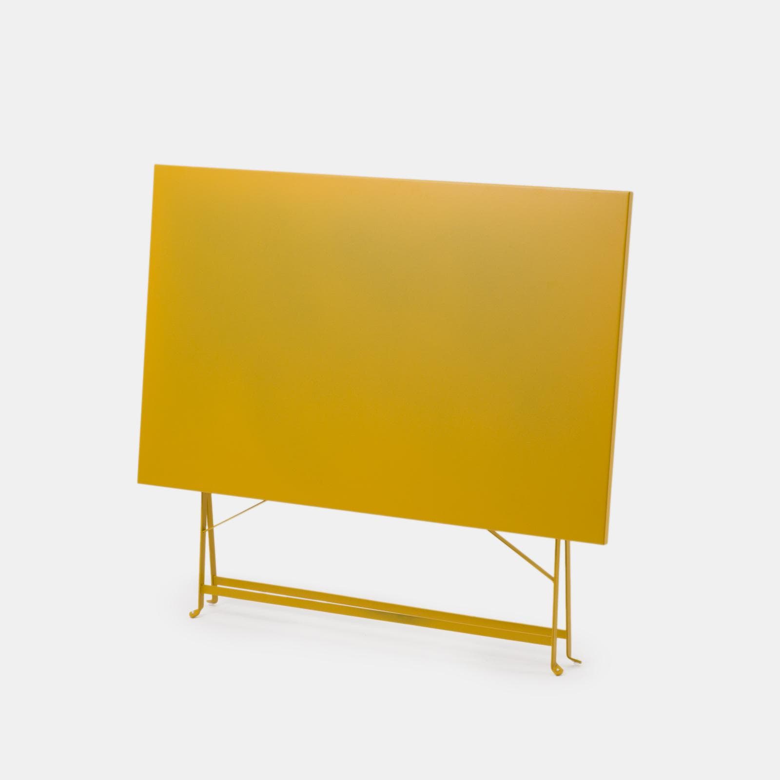 Set pranzo pieghevole con tavolo 110x70 cm e 4 sedie in metallo senape - Atelier
