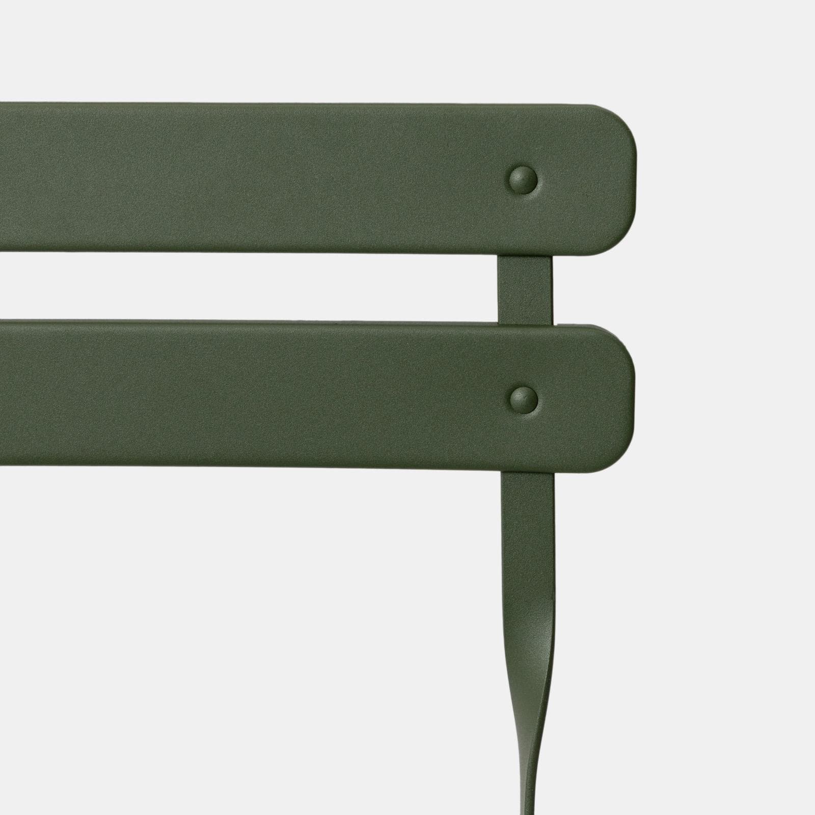 Set bistrot pieghevole con tavolo 70x70 cm e 2 sedie in metallo verde salvia - Atelier