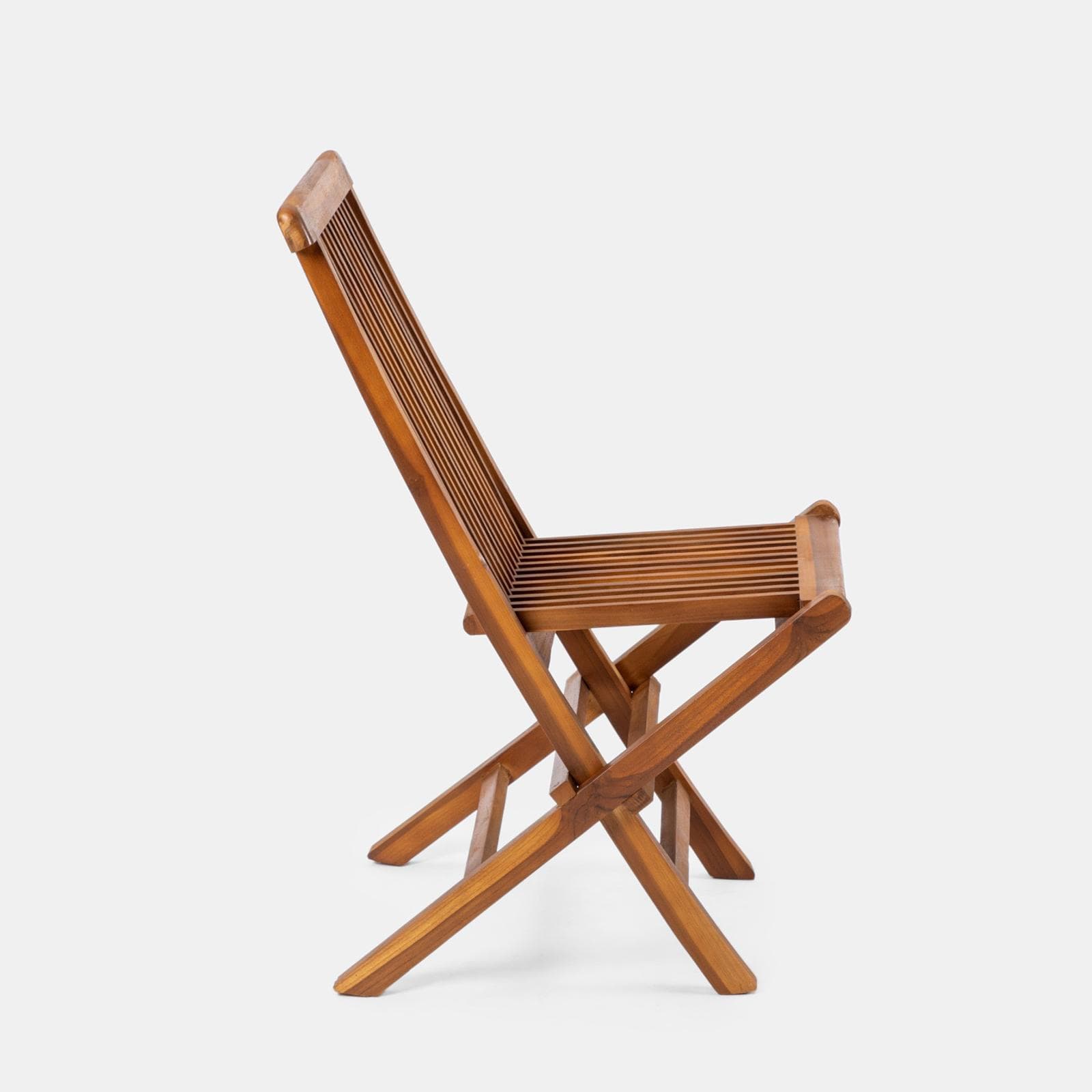 Set relax tavolino pieghevole 50x50 cm e 2 sedie pieghevoli in legno teak - Louis
