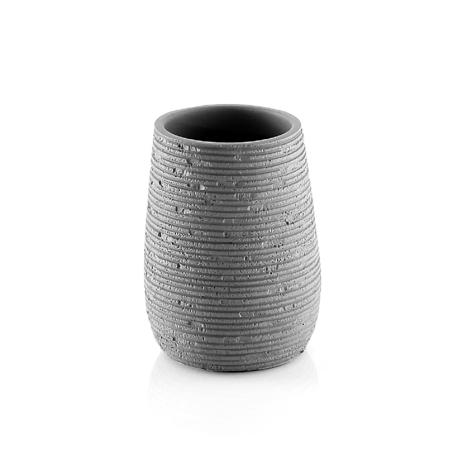 Set 4 accessori appoggio in resina grigio con inserti cromati - Gemini di Gedy