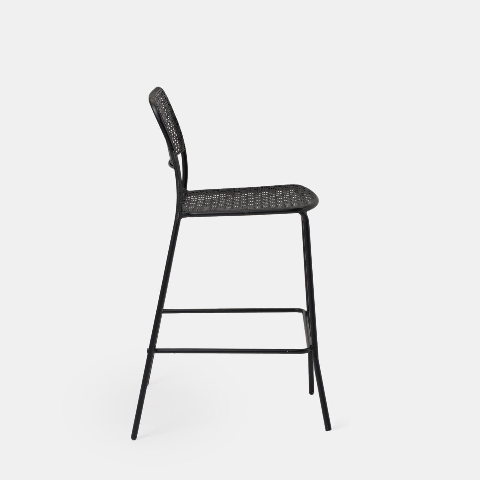 Set con tavolo alto 60x60 cm e 4 sgabelli in acciaio verde oliva e nero - Faber