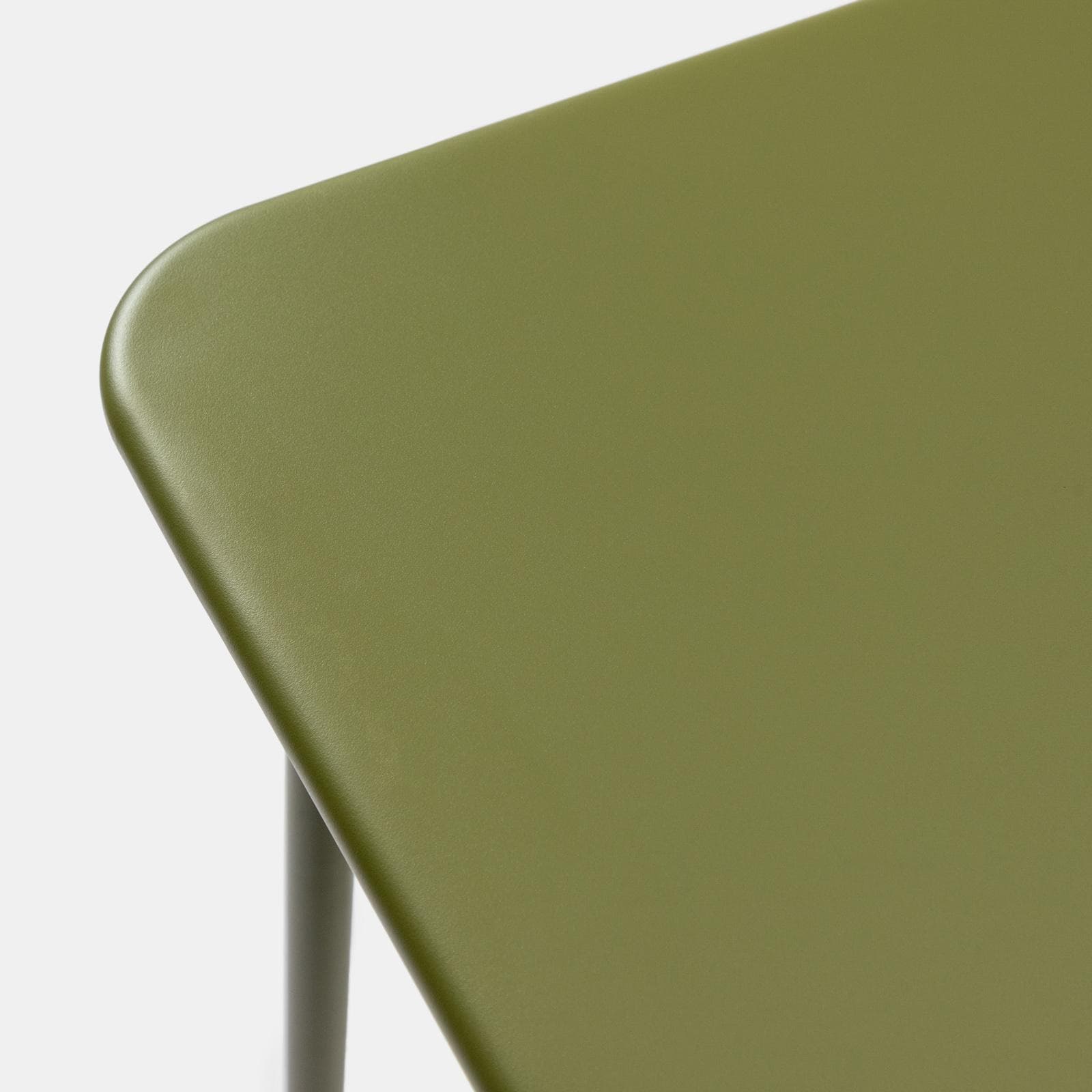 Set con tavolo alto 60x60 cm e 4 sgabelli in acciaio verde oliva e nero - Faber