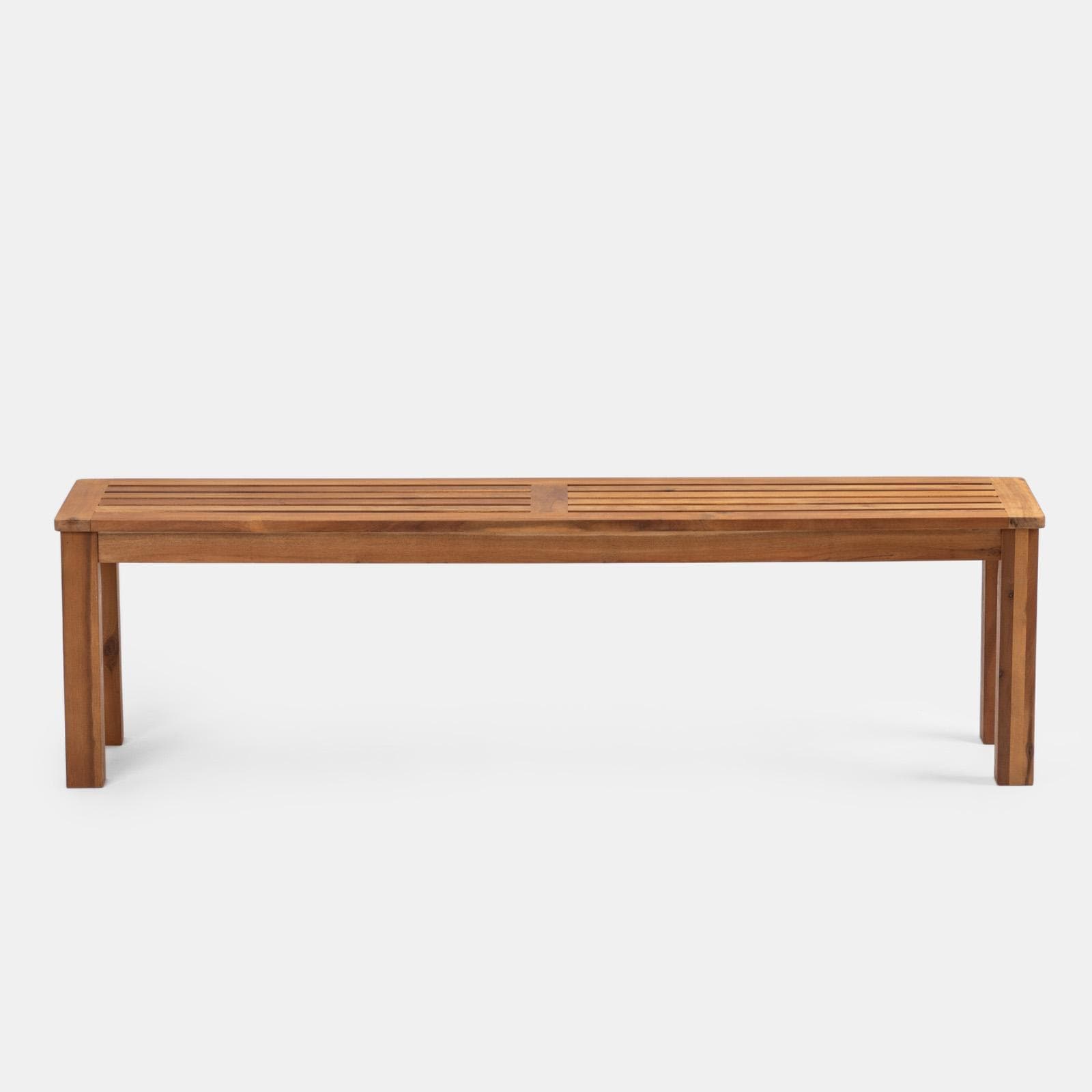 Set pranzo tavolo 160x80 cm e 2 panche in legno di acacia - Paja